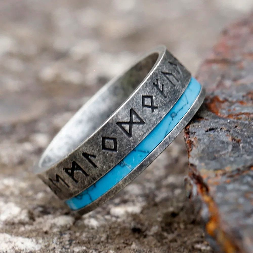 Jewelry Amulet Rune Viking Ring Streetwear Jewelry Fashion Gift Size ONE SIZE - 5 Thumbnail