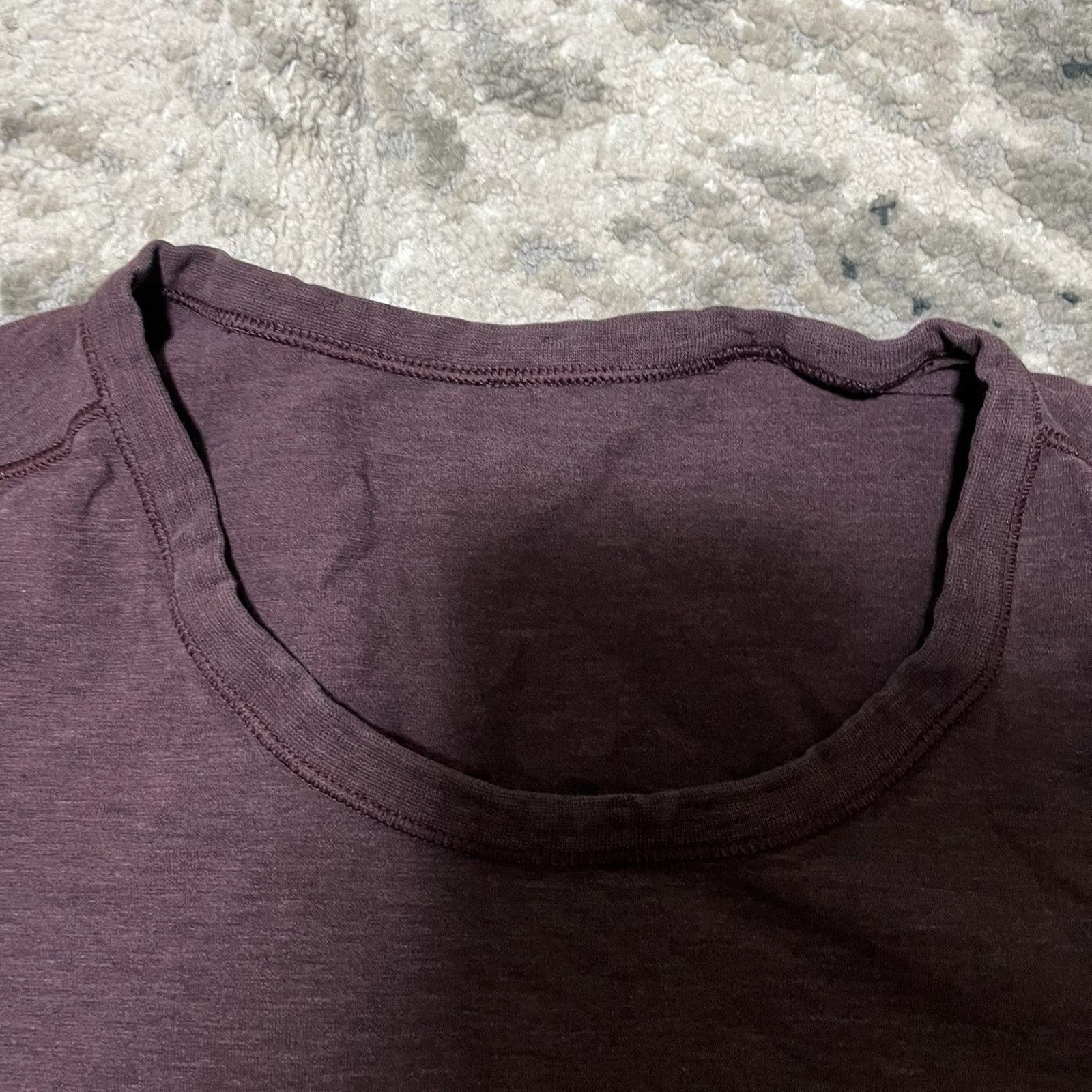 Lululemon Lululemon '5 Year Basic' Burgundy Red Crew Neck Short M Size US M / EU 48-50 / 2 - 2 Thumbnail