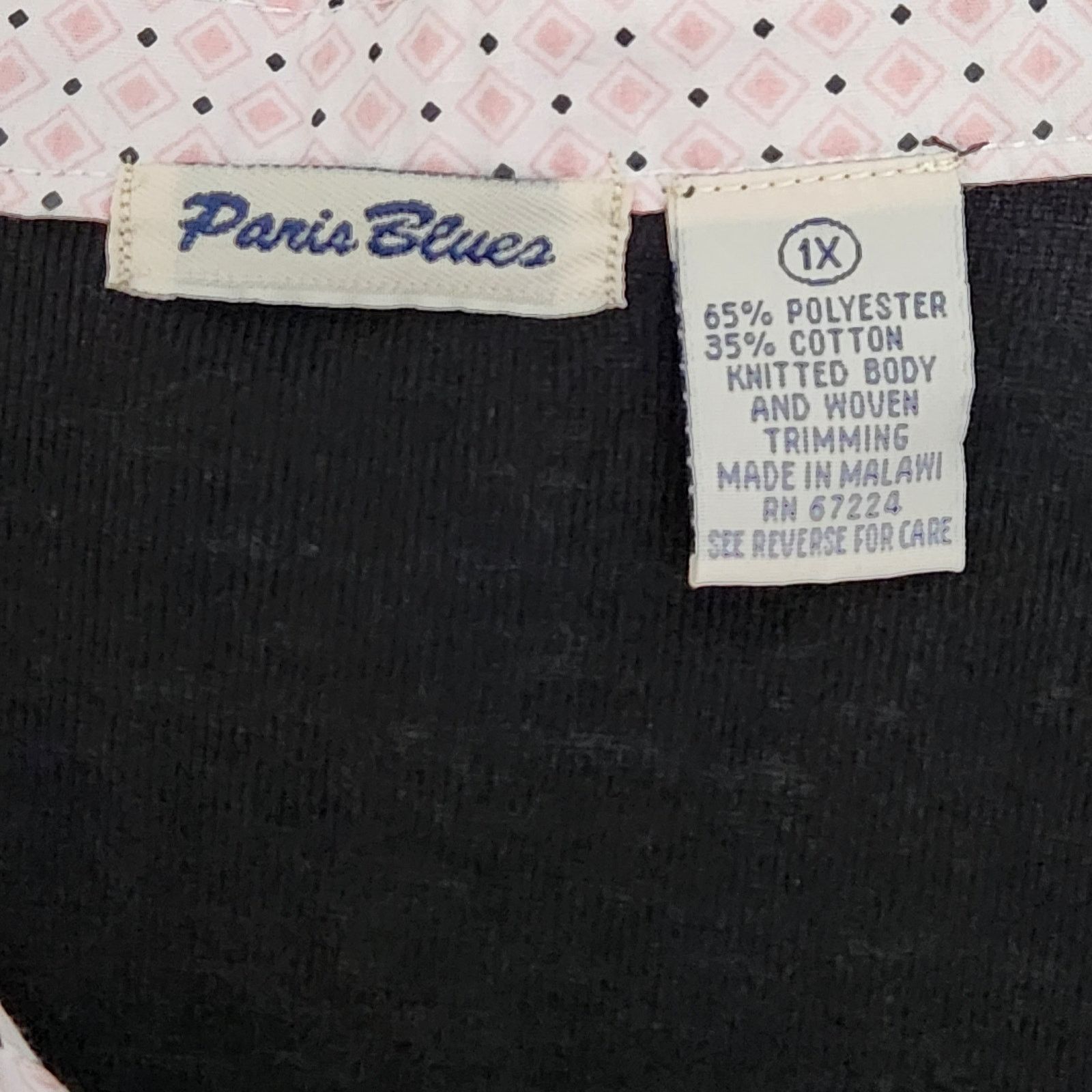 Other Paris Blues Black Pink Polka Dot Layered Collard Top 1X Plus Size XXL / US 16-18 / IT 52-54 - 6 Thumbnail