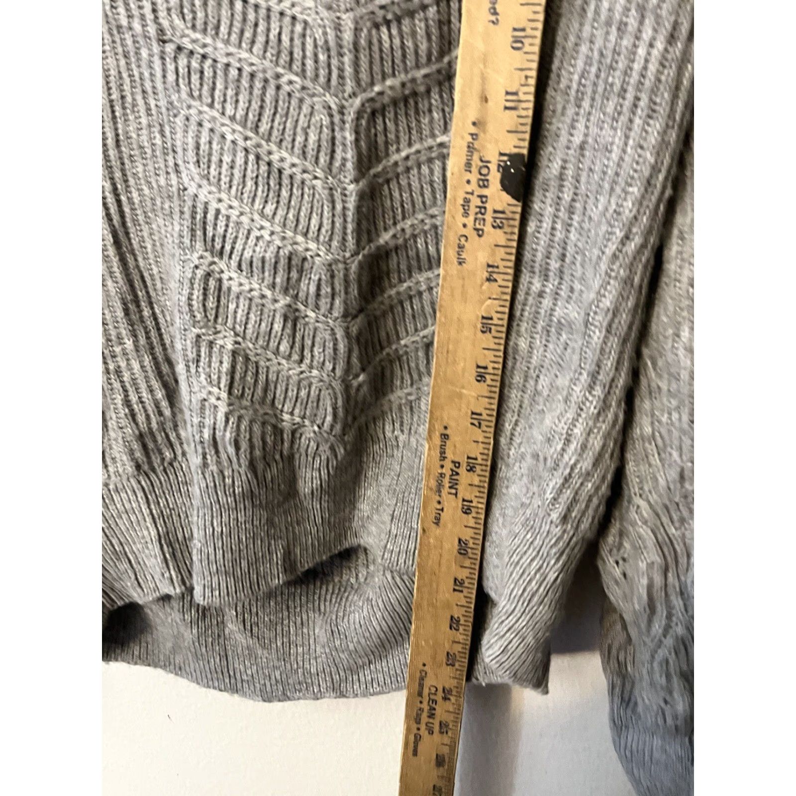 White House Black Market WHBM White House Black Market Sweater Womens Size L Gray Off-The-Shoulder Knit Pullover Long Sleeve Knit Classic Colorful Style Size L / US 10 / IT 46 - 4 Thumbnail