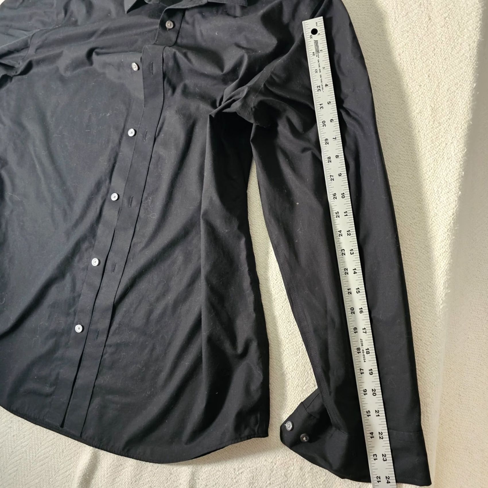 Banana Republic Banana Republic Shirt Button-Up Men XL Black Non-Iron Long Sleeve Standard Fit Size US XL / EU 56 / 4 - 7 Thumbnail