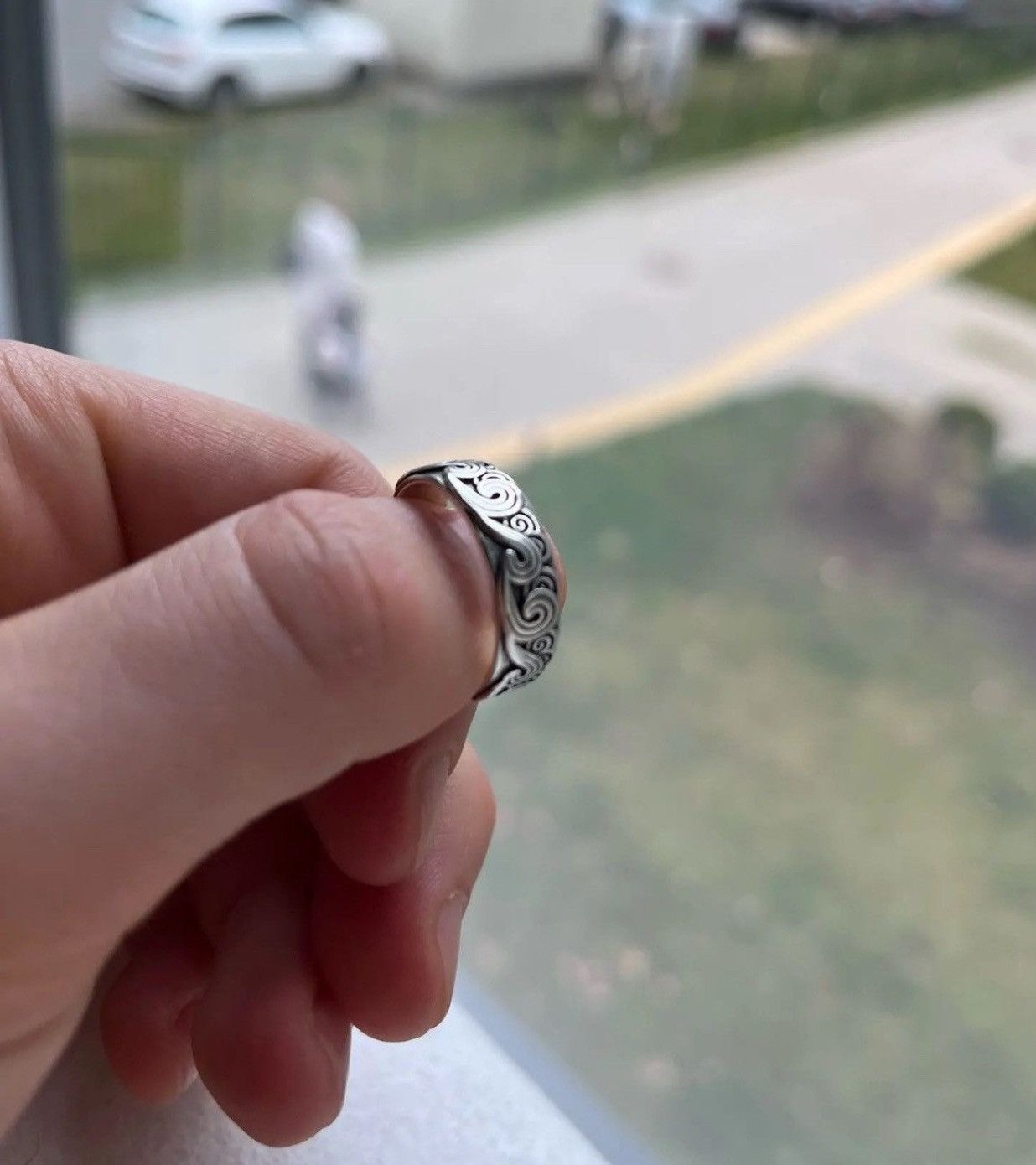 Jewelry × Vintage Retro Auspicious Wave Cloud Rings Size ONE SIZE - 1 Thumbnail