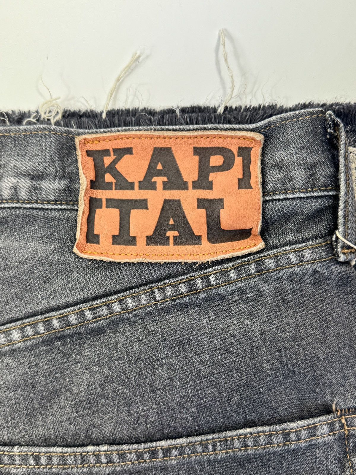 Kapital Bone X-ray embroidered 3 quarter denim shorts Size US 36 / EU 52 - 3 Thumbnail