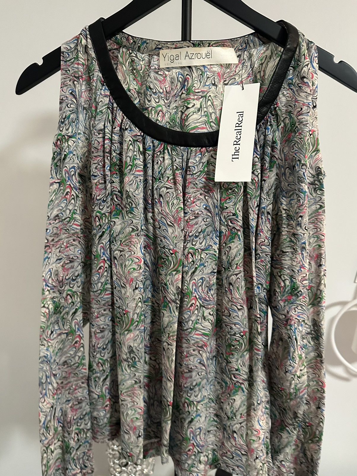 Yigal Azrouel Silk marble top Size L / US 10 / IT 46 - 1 Thumbnail