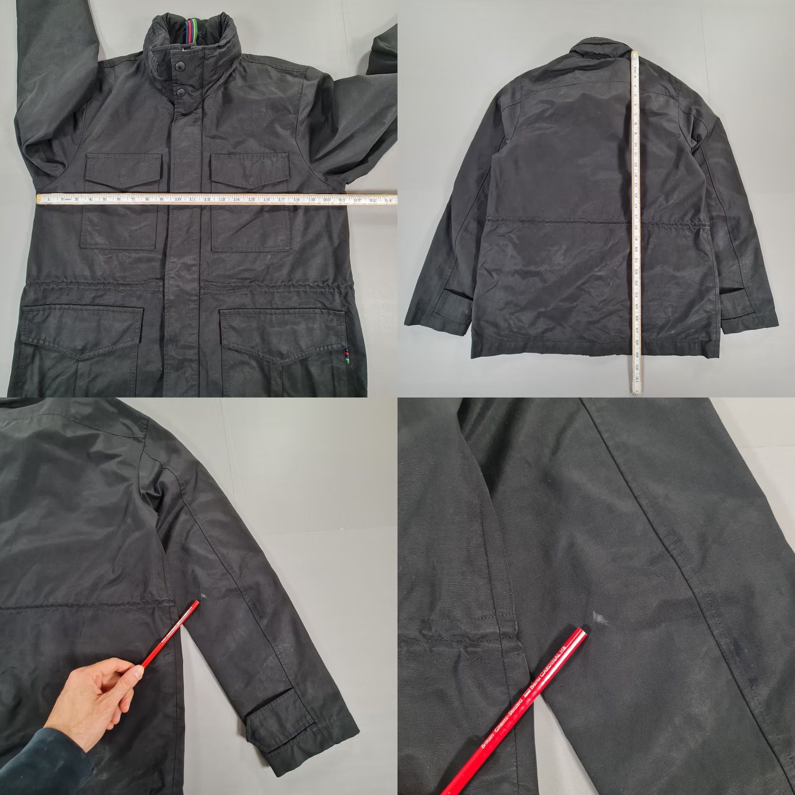 Paul Smith Paul Smith Mens Field Jacket Black Medium Full Zip Hooded Cotton Nylon Casual Size US M / EU 48-50 / 2 - 8 Thumbnail