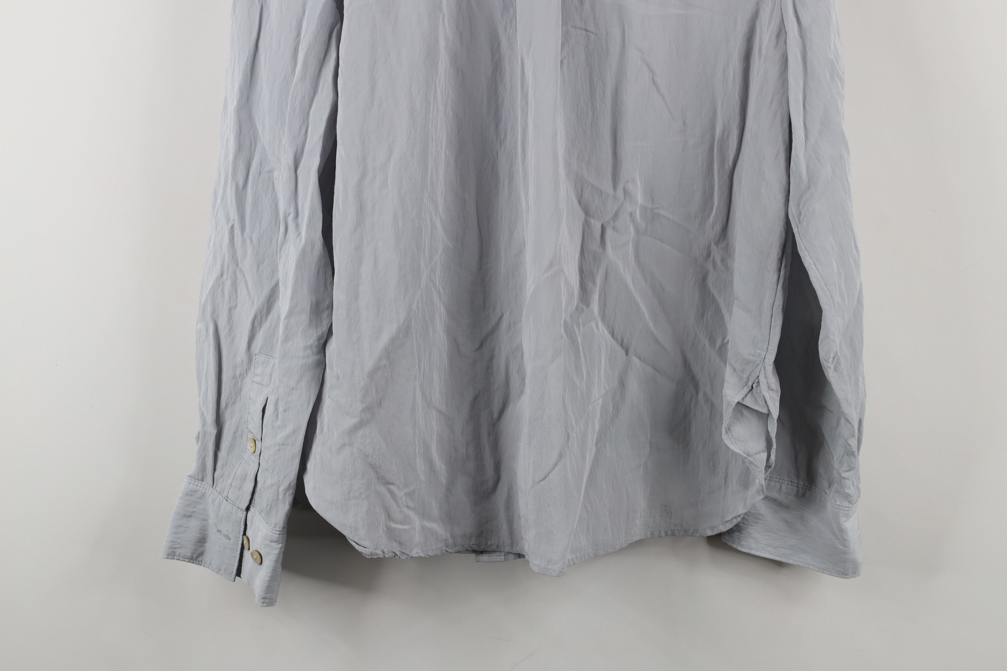 Madewell × Vintage Madewell Crinkled Long Sleeve Collared Button Up Shirt Gray Size XL / US 12-14 / IT 48-50 - 11 Thumbnail