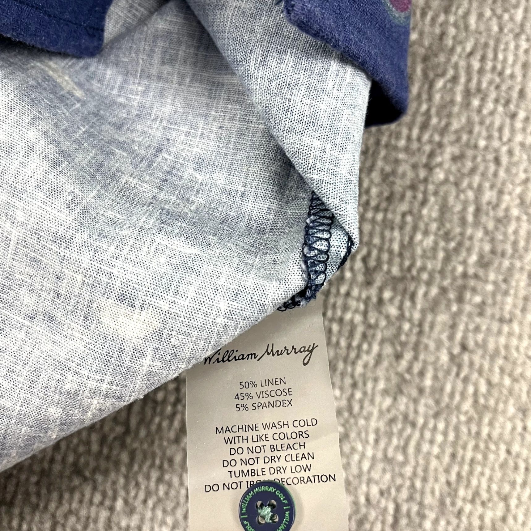 Vintage WILLIAM MURRAY Shirt Mens Small Blue Watermelon Hawaiian Linen Blend Button Up Size US S / EU 44-46 / 1 - 7 Thumbnail