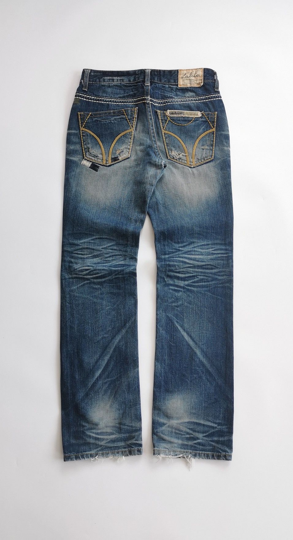 Kapital Lolita Faded Structure Distressed Denim Jeans Size US 31 - 7 Thumbnail
