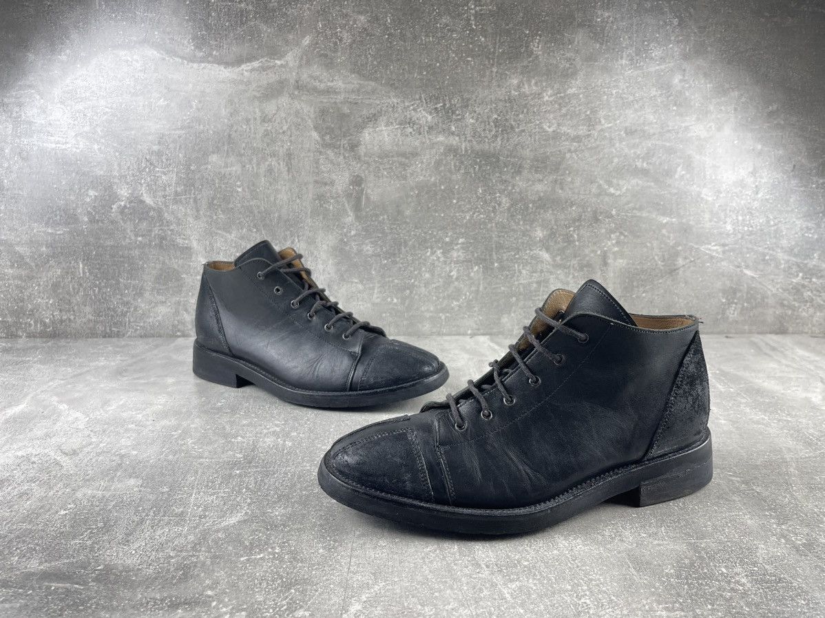 Other Avant Garde Vintage Black Leather Derby Boots Italian Made Size US 8 / EU 41 - 4 Thumbnail
