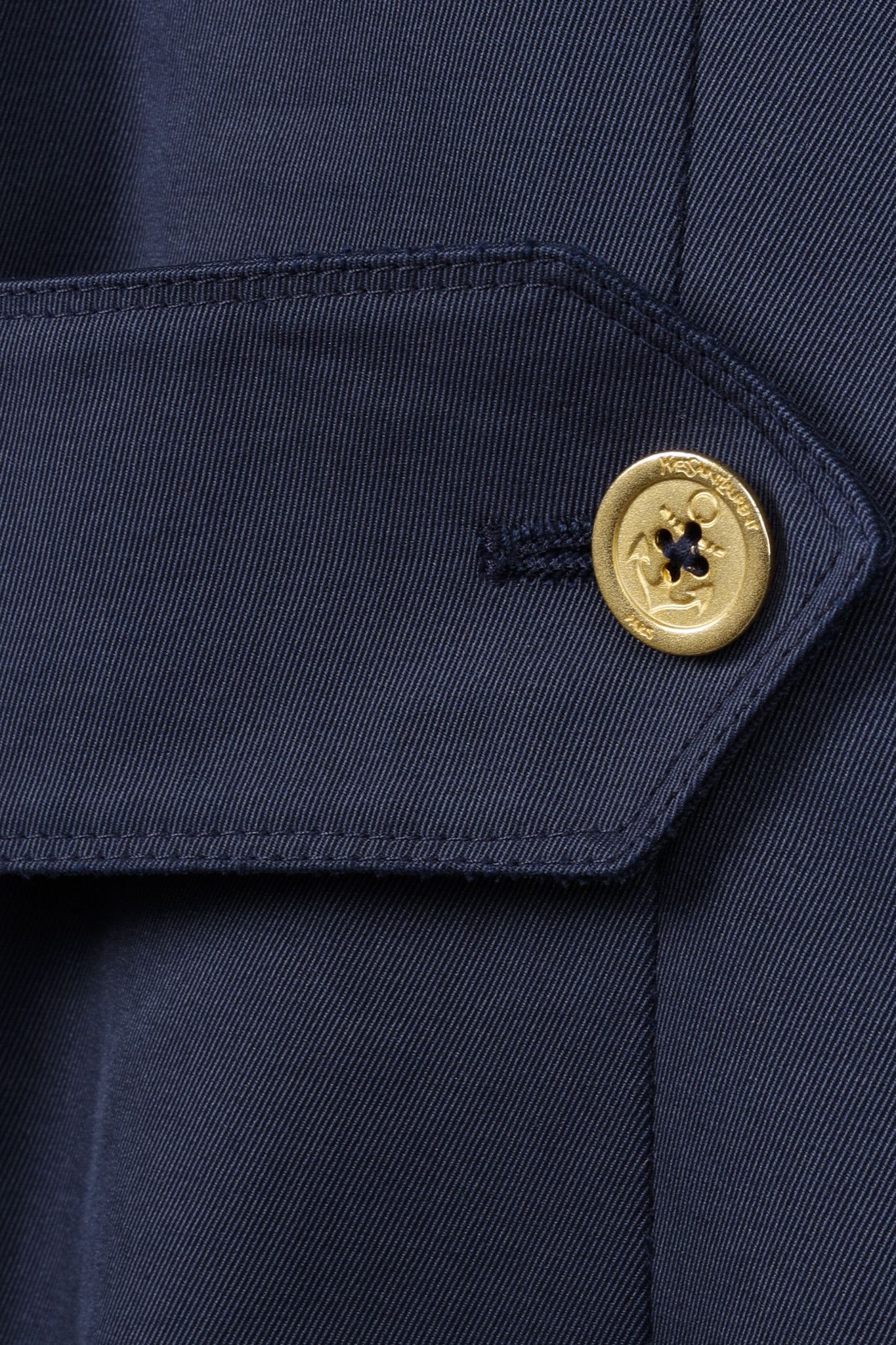 Yves Saint Laurent Yves Saint Laurent R/12 Navy Buttoned-Waist Dress Size M / US 6-8 / IT 42-44 - 7 Thumbnail