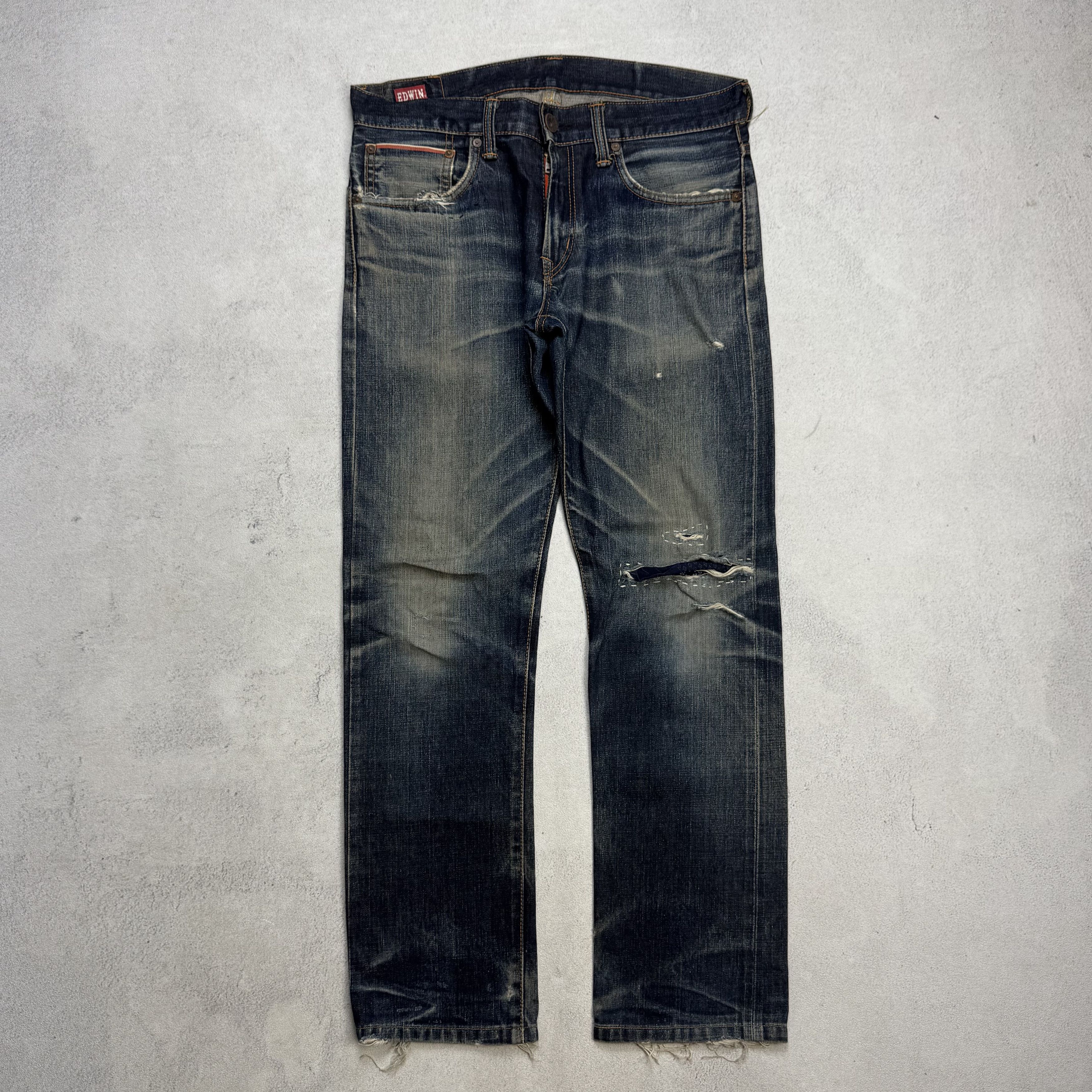 Edwin Vintage Edwin 505zxx Selvedge Distressed Denim Size US 31 - 3 Thumbnail