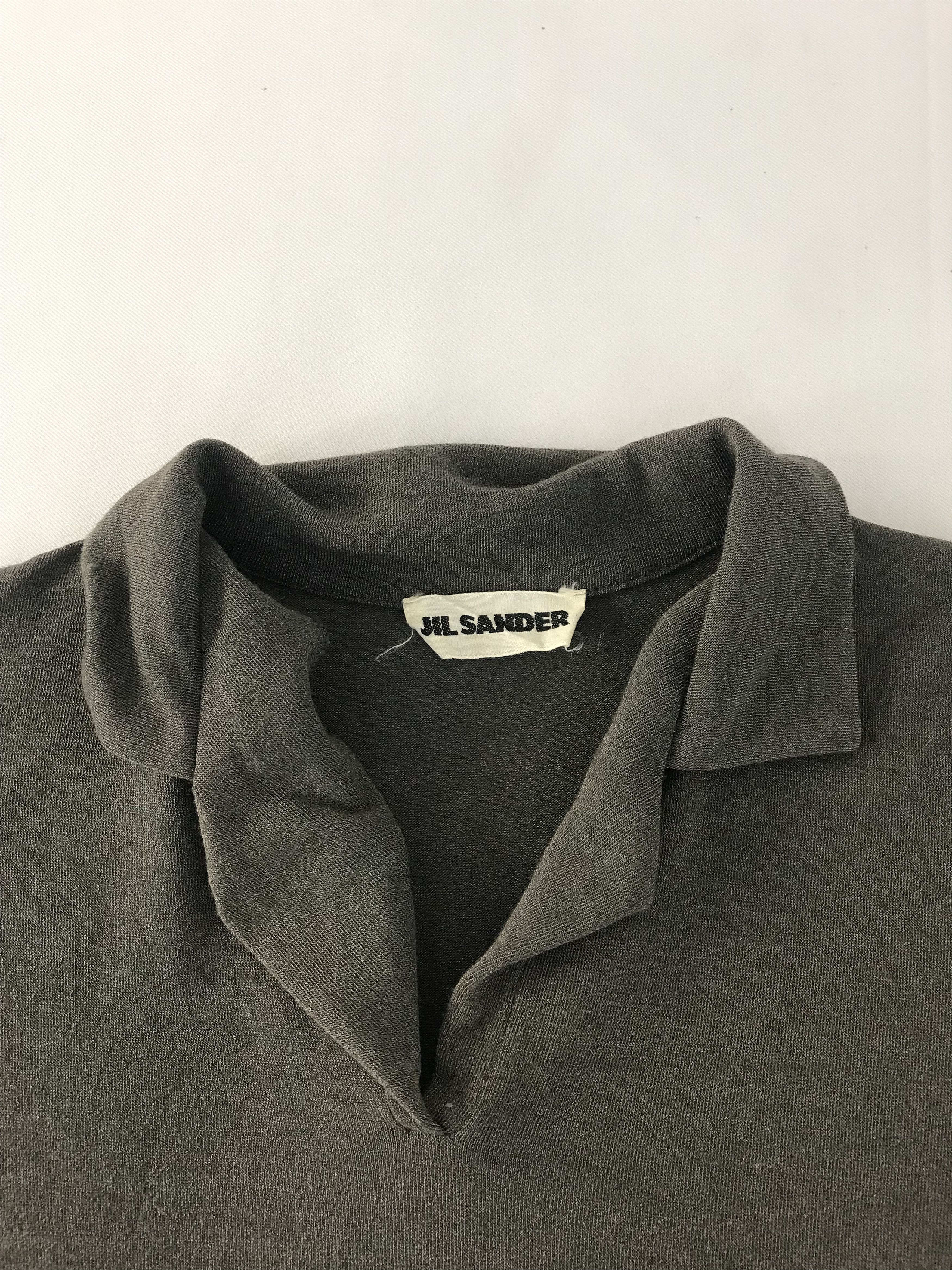 Jil Sander Jil Sander Black Plain Longsleeve Polo Tee T-shirt Size US S / EU 44-46 / 1 - 4 Thumbnail