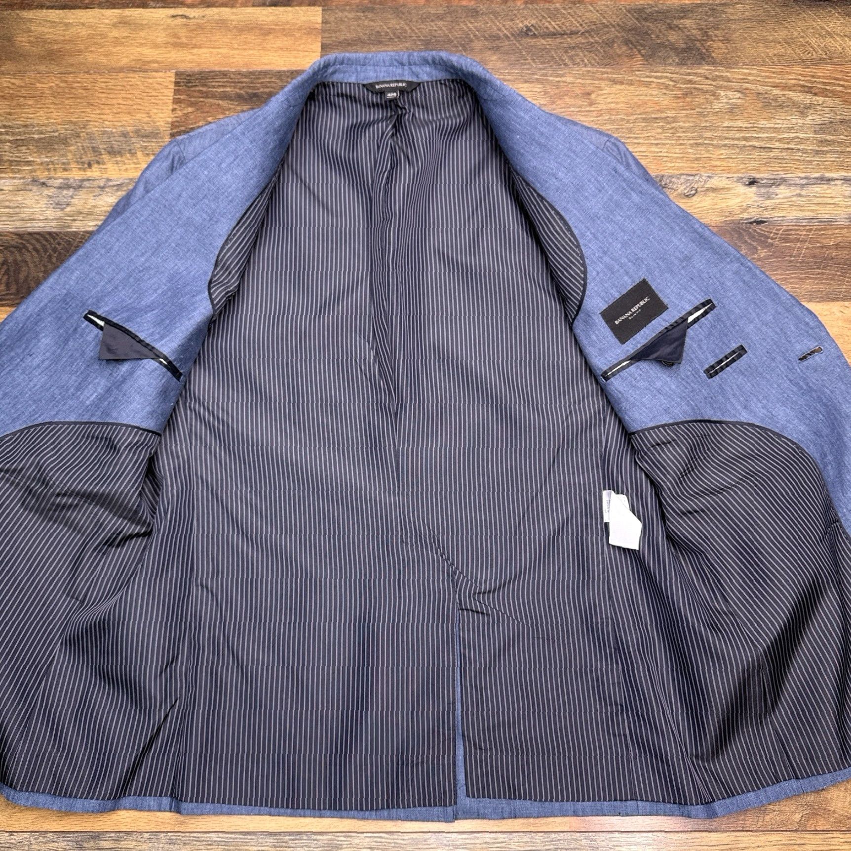 Banana Republic Banana Republic Sport Coat Blazer Jacket Blue Linen Slim 42 Short Mens Size US 42 / EU 58 - 3 Thumbnail
