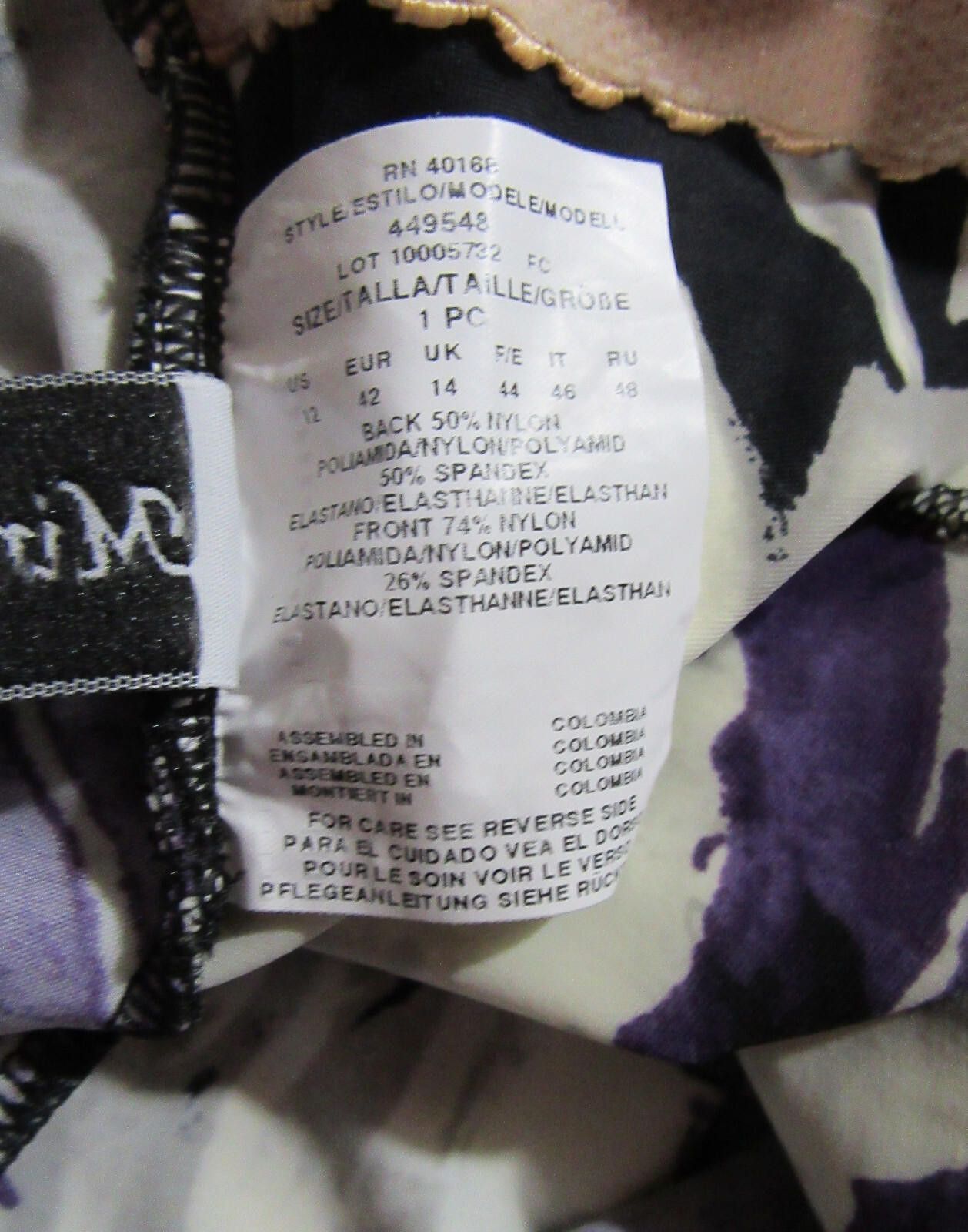 Designer Miraclesuit Womens 1 Piece Swimsuit Floral 12 Size ONE SIZE - 5 Thumbnail