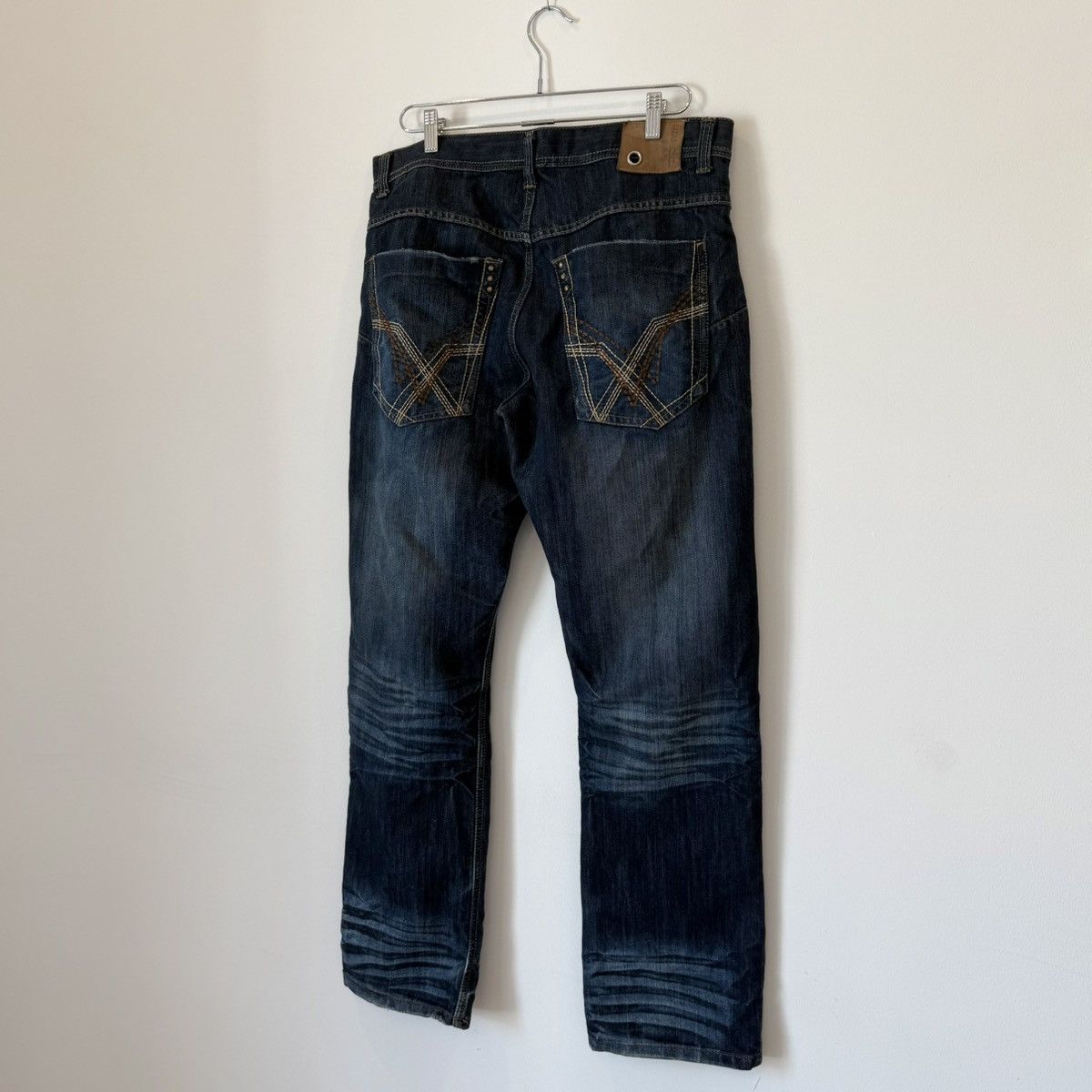 Vintage Vintage 2000s Faded Distressed Baggy Embroidered Jeans Y2K Size US 36 / EU 52 - 1 Thumbnail
