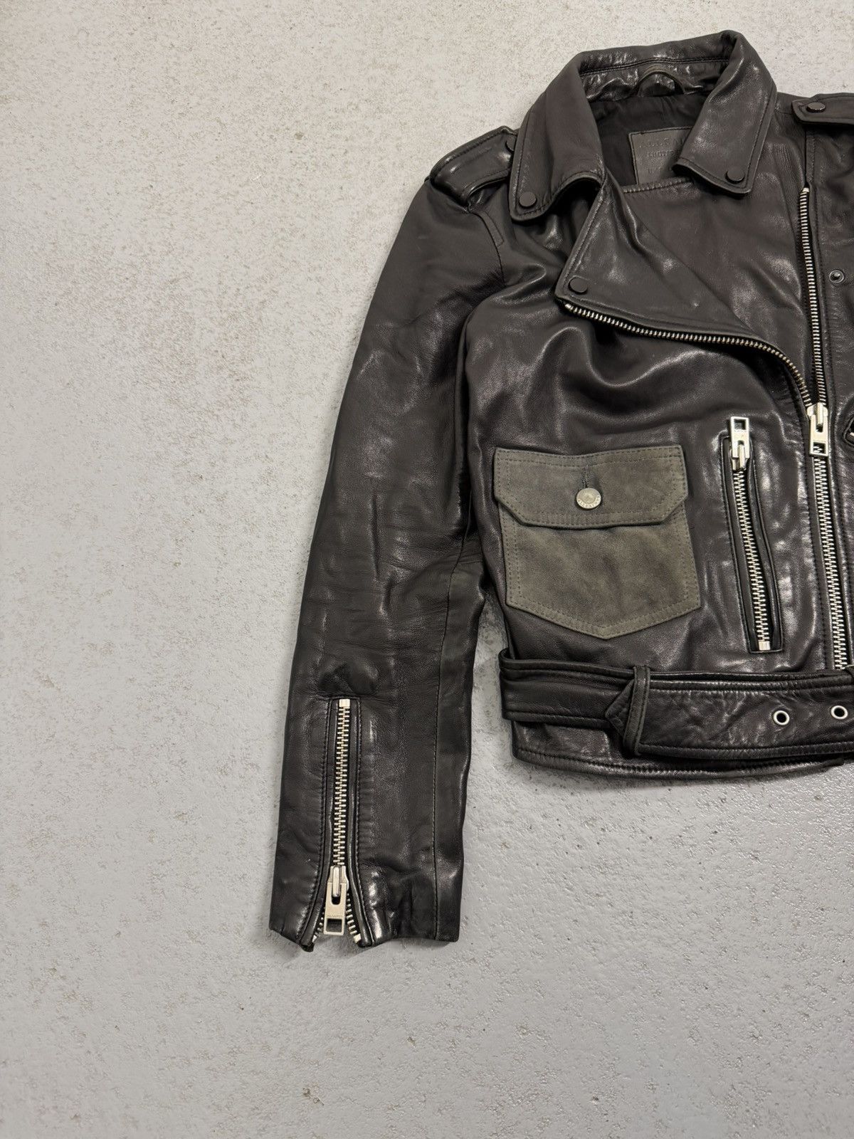 Allsaints Allsaints Leather Biker Belted Jacket Size S / US 4 / IT 40 - 4 Thumbnail