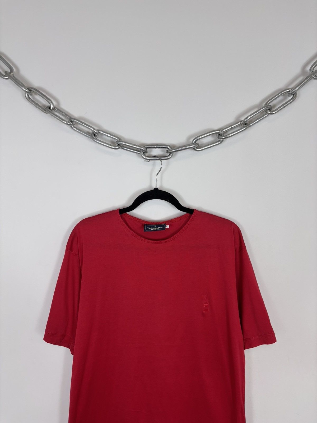 Trussardi Vintage Trussardi Jeans Men’s Red Cotton T-Shirt Tee Size US M / EU 48-50 / 2 - 2 Thumbnail