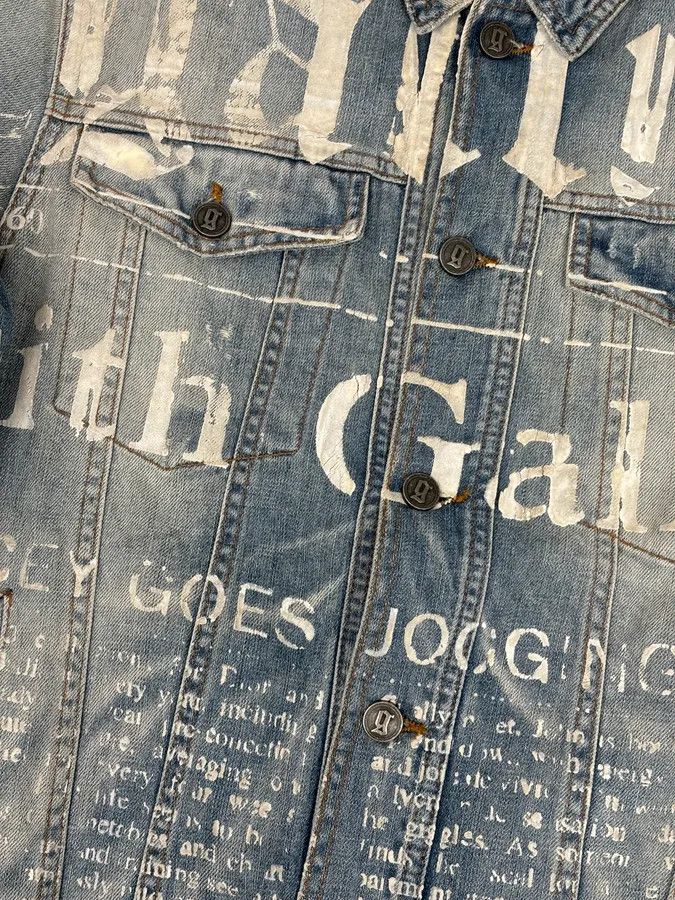 John Galliano AW2011 John Galliano Light Blue Denim Gazette Magazine Denim Jacket Size US L / EU 52-54 / 3 - 8 Thumbnail