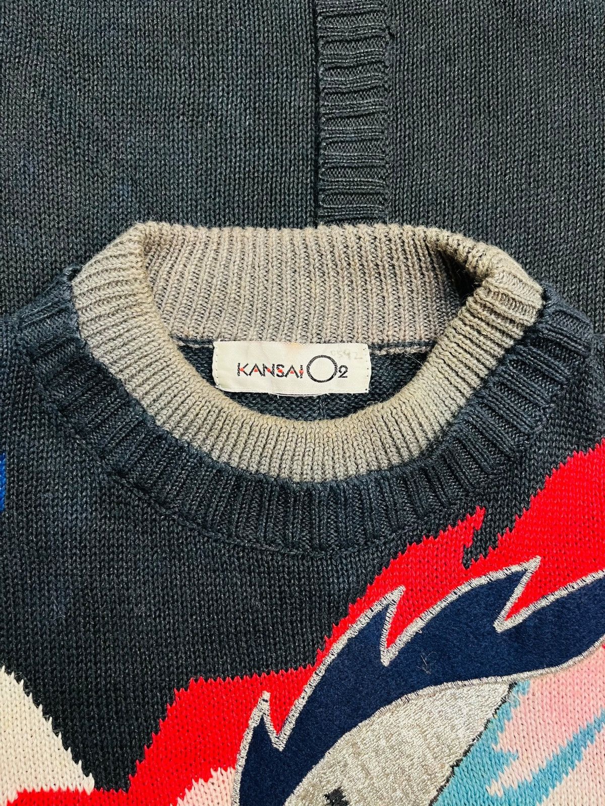 Other 1980s Kansai Sexy Girl Dragon Intrarsia Knitted Sweater Size US M / EU 48-50 / 2 - 5 Thumbnail