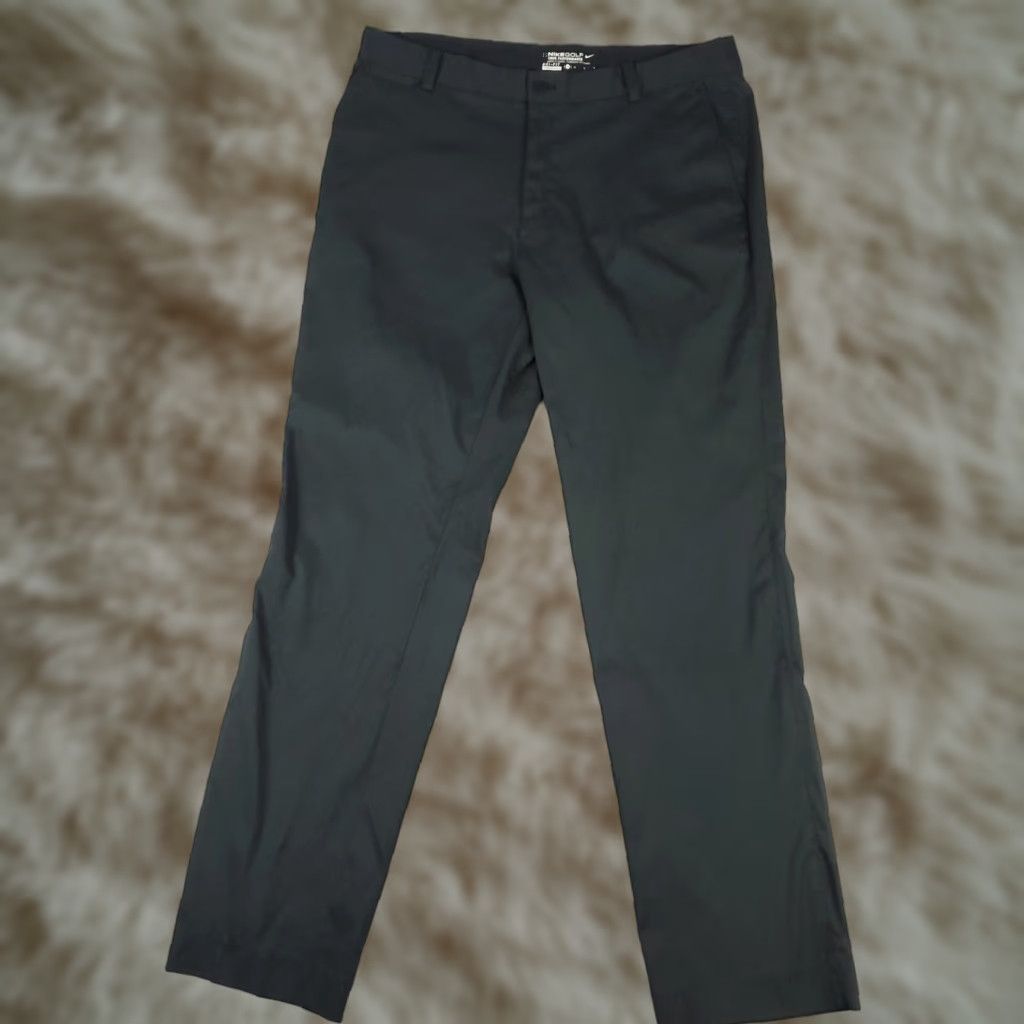 Nike Nike Pants Mens 34x32 Black Chino Flat Front Dri Fit Polyester Blend Regular Straight Logo Pockets Vintage No Size US 34 / EU 50 - 1 Thumbnail