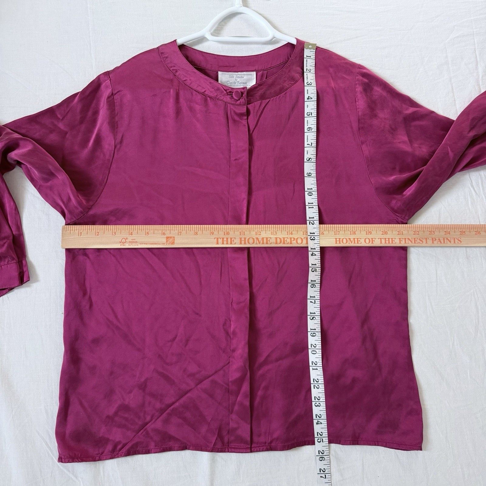 Other Vtg Silk Studio Claude Bennet Fuchsia Pink Silk Blouse Top Size XL / US 12-14 / IT 48-50 - 10 Thumbnail