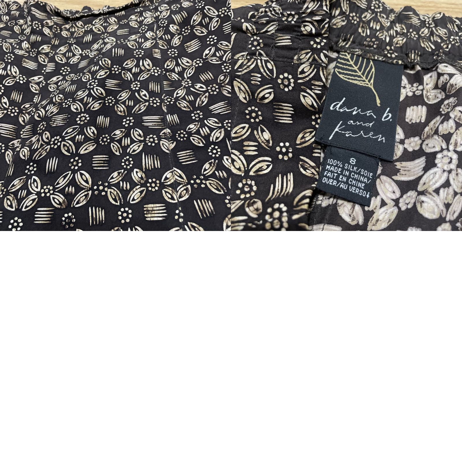 Vintage DANA Silk Floral Geometric Paperbag Shorts Womens 8 Brown Silk 8 Geometric Floral Paperbag Short Womens 8 Brown Size 30" / US 8 / IT 44 - 11 Thumbnail