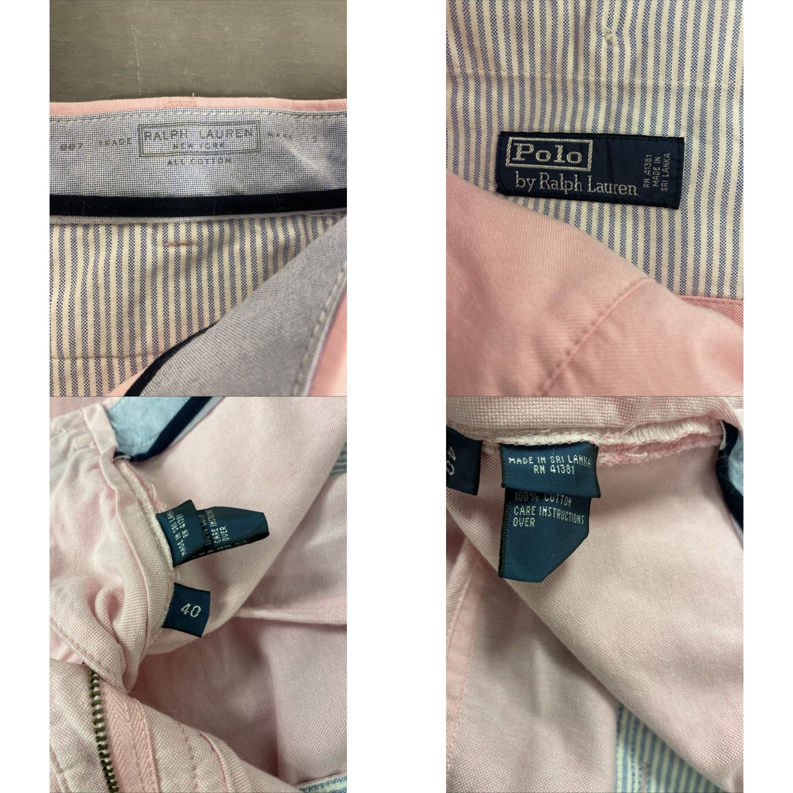 Polo Ralph Lauren VINTAGE Polo Ralph Lauren Men’s Bermuda Shorts Cotton Oxford Classic Fit 40 Pink Summer Casual Mens Size US L / EU 52-54 / 3 - 8 Thumbnail