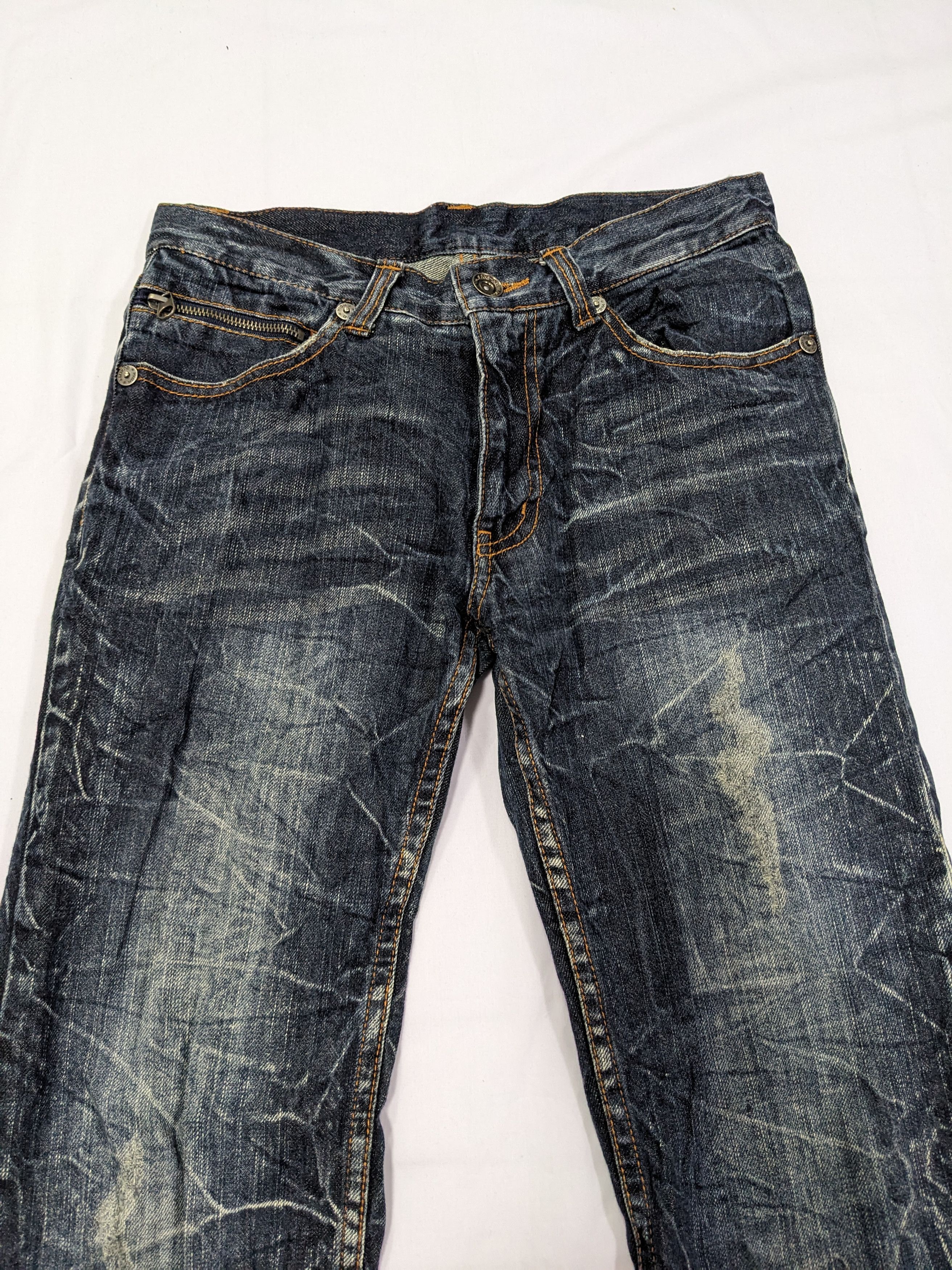 If Six Was Nine × Japanese Brand Unbrand Crazy Faded Pattern Washed Crease Denim Pants Size US 34 / EU 50 - 3 Thumbnail