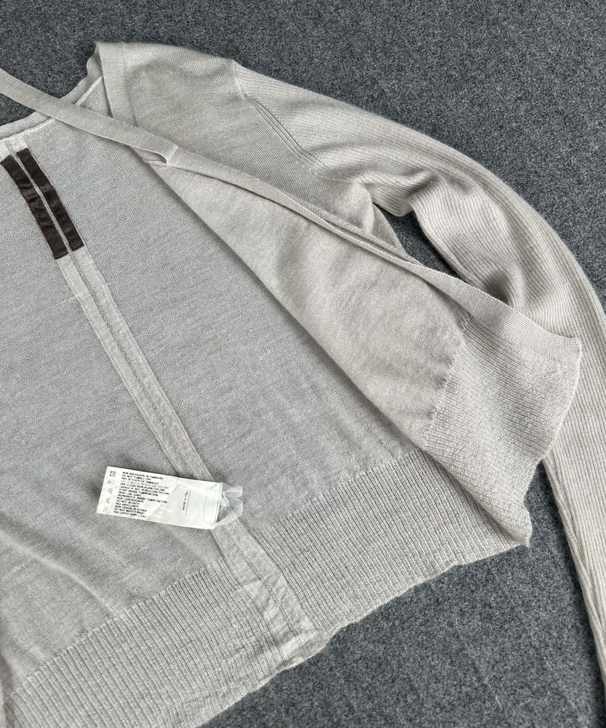 Rick Owens Rick Owens - “Creatch” S/S08 Pearl Cashmere Ribbed Cardigan Size US XS / EU 42 / 0 - 5 Thumbnail
