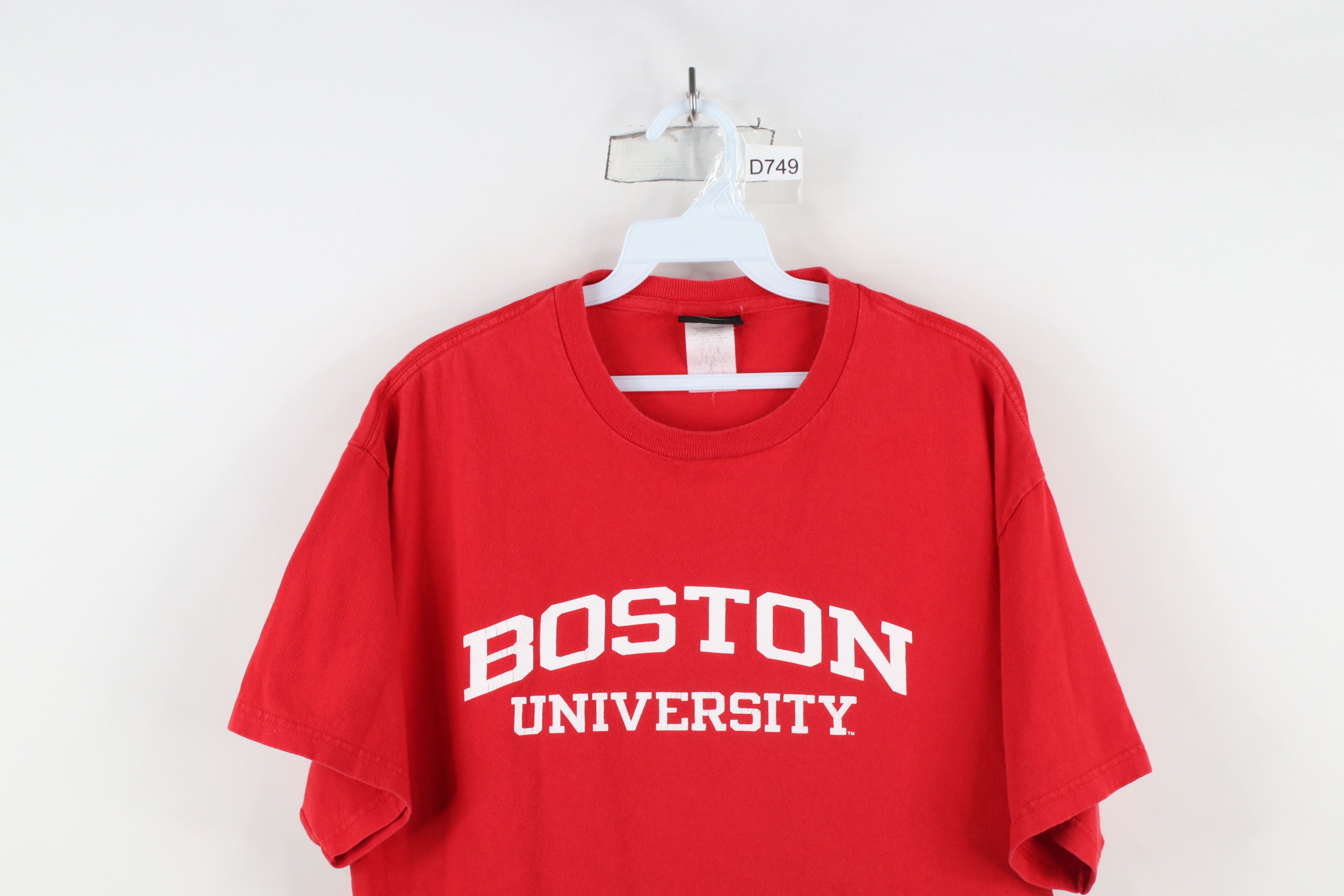 Vintage Vintage 90s Spell Out Boston University Short Sleeve T-Shirt Size US L / EU 52-54 / 3 - 2 Thumbnail