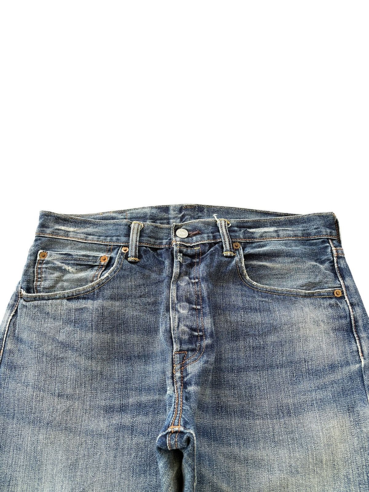 Levi's Y2K Levis 501 Mud Wash Distress Loose Jeans Size US 33 - 3 Thumbnail