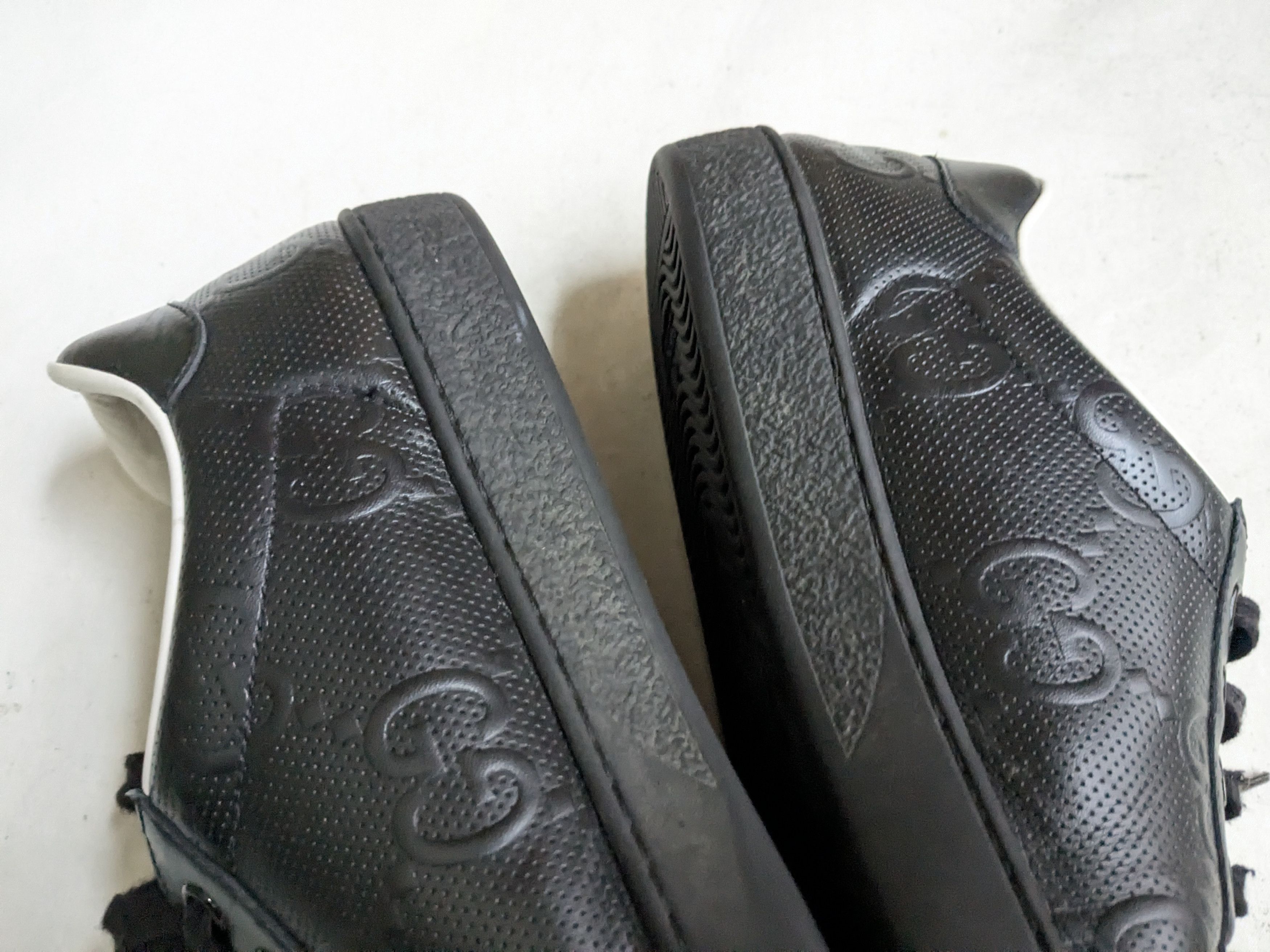 Gucci Gucci Ace Sneakers 8.5 Black Leather Monogram GG Logo Size US 8.5 / EU 41-42 - 11 Thumbnail