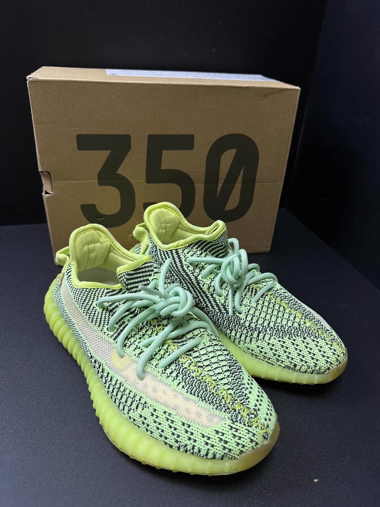 Yeezy Yeezy 350 Black Green Ｑ20 Size US 5.5 / EU 38 - 4 Thumbnail