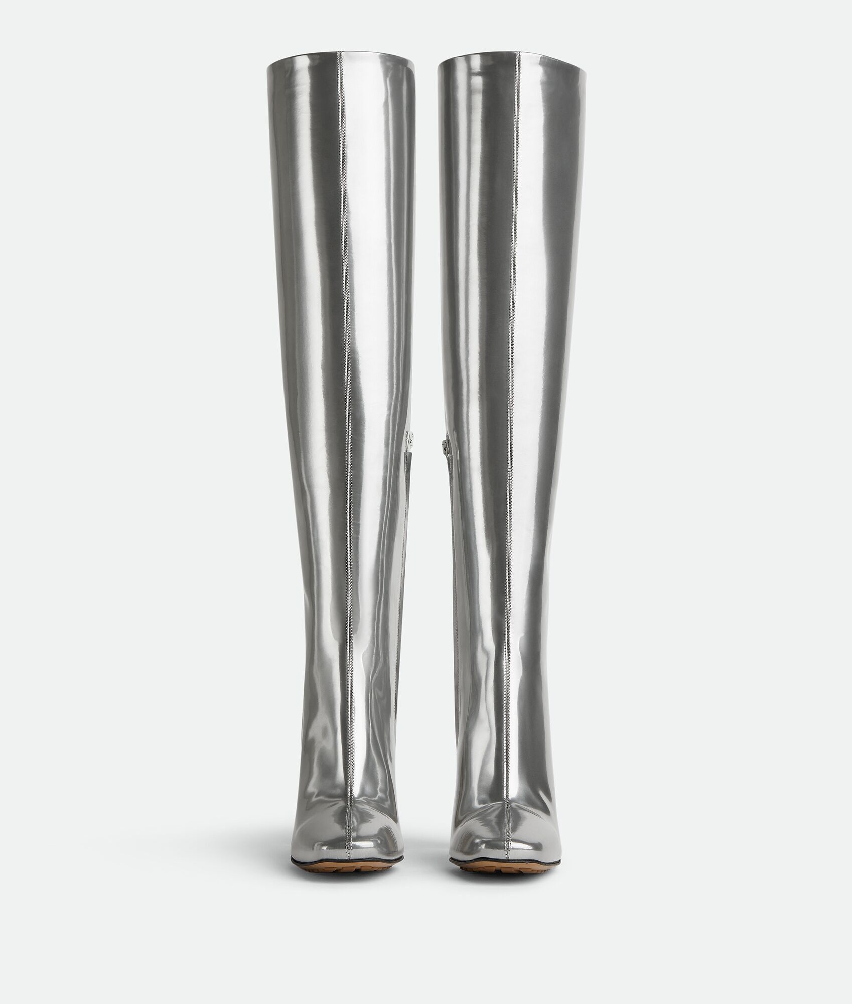 Bottega Veneta o1n1vont1224 Canalazzo Calfskin Boots in Silver Size US 9.5 / IT 39.5 - 2 Thumbnail