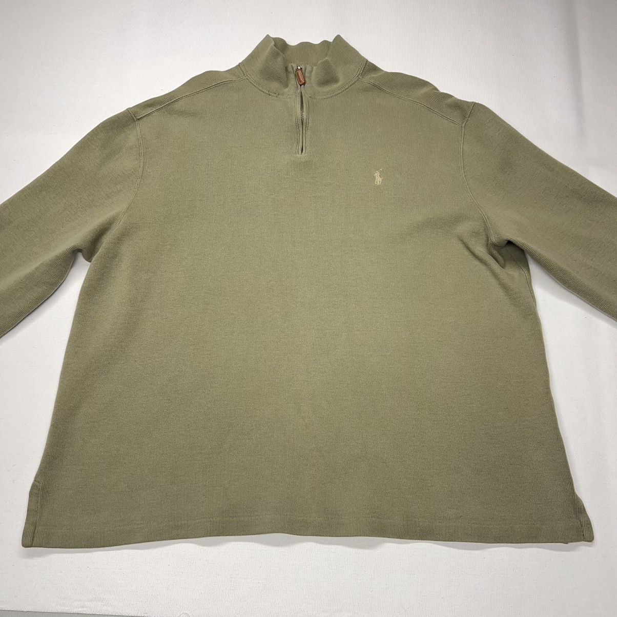 Polo Ralph Lauren Polo Ralph Lauren Sweater Green 1/4 Zip Pullover Quarter Size US XL / EU 56 / 4 - 2 Thumbnail
