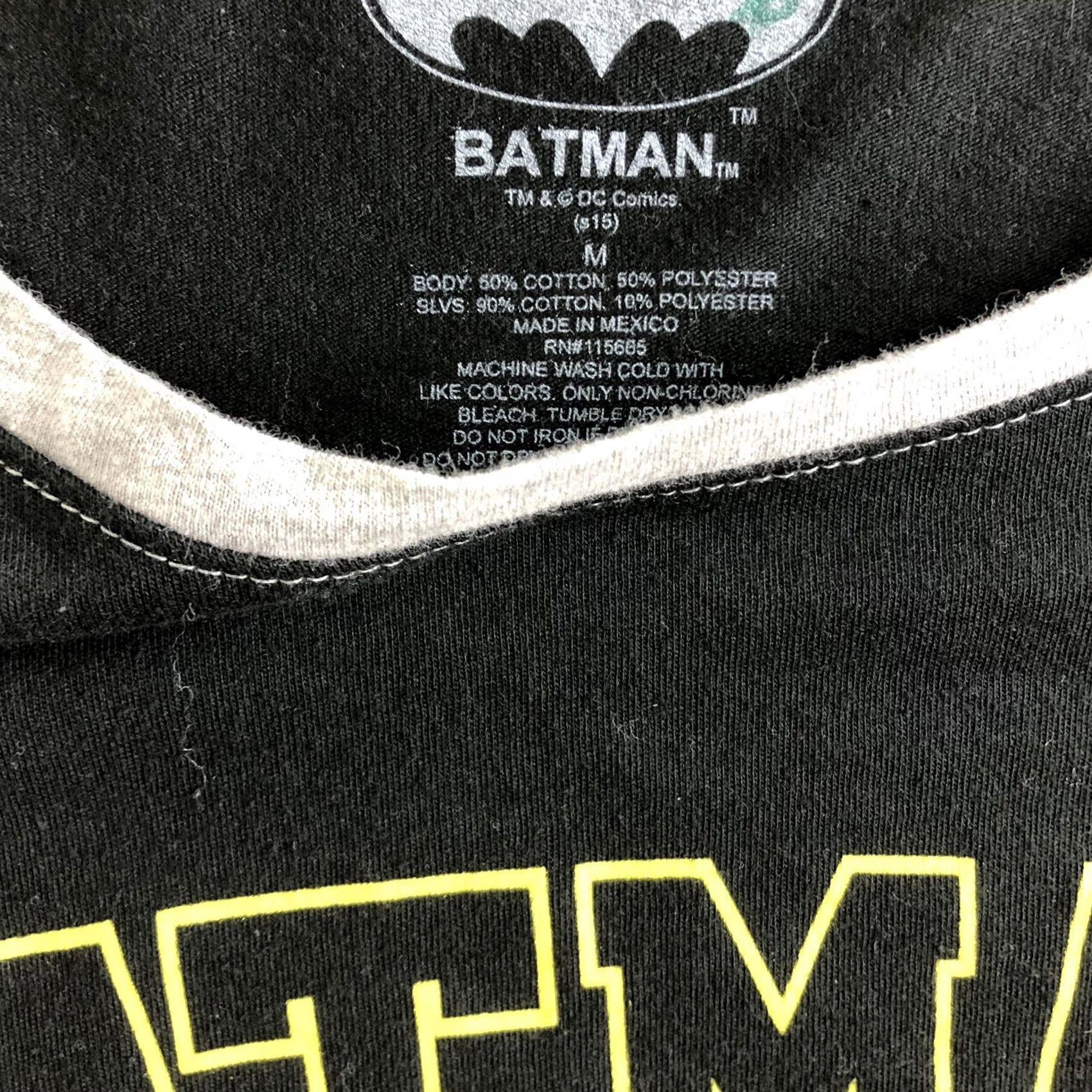 Vintage Batman Long Sleeve Shirt Women's Size Medium Black/Grey - Batman Pullover Shirt, Crew Neck, Cotton Blend, Graphic Print, Solid Pattern, Regular Fit Size M / US 6-8 / IT 42-44 - 6 Thumbnail