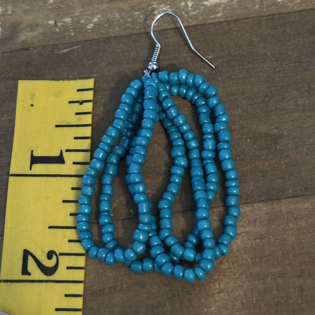 Other Bohemian turquoise triple hoop beaded dangle earrings Size ONE SIZE - 3 Thumbnail
