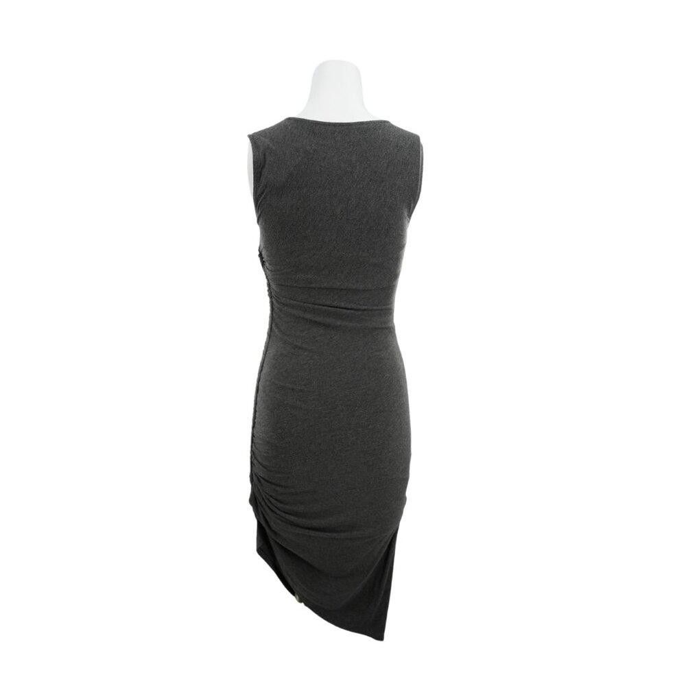 Designer NWT Anthropologie Ruched Gray Dress Size XS Size XS / US 0-2 / IT 36-38 - 5 Thumbnail