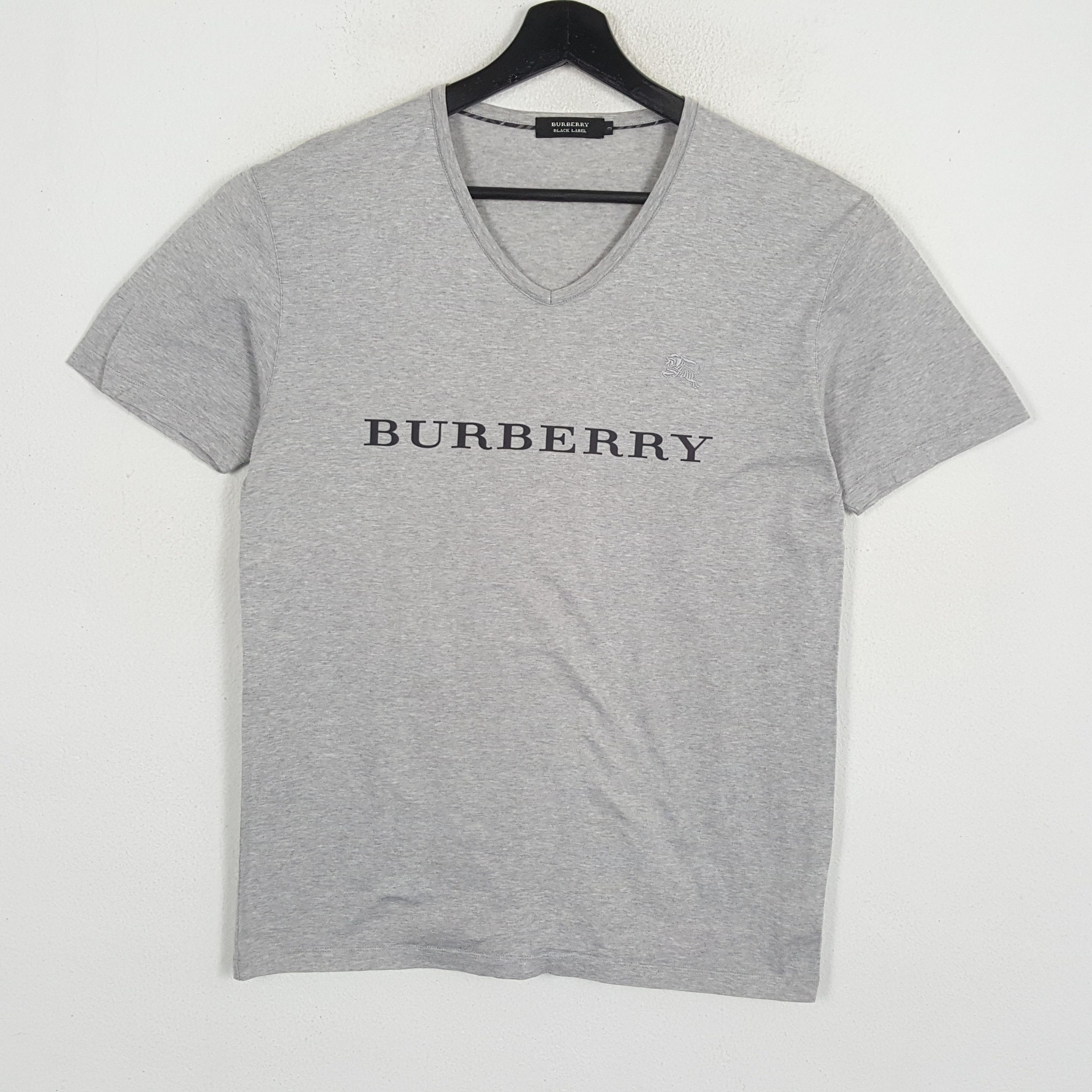 Burberry × Vintage BURBERRY BLACK LABEL Center Spell Out Design Custom Tshirt Size US M / EU 48-50 / 2 - 1 Thumbnail