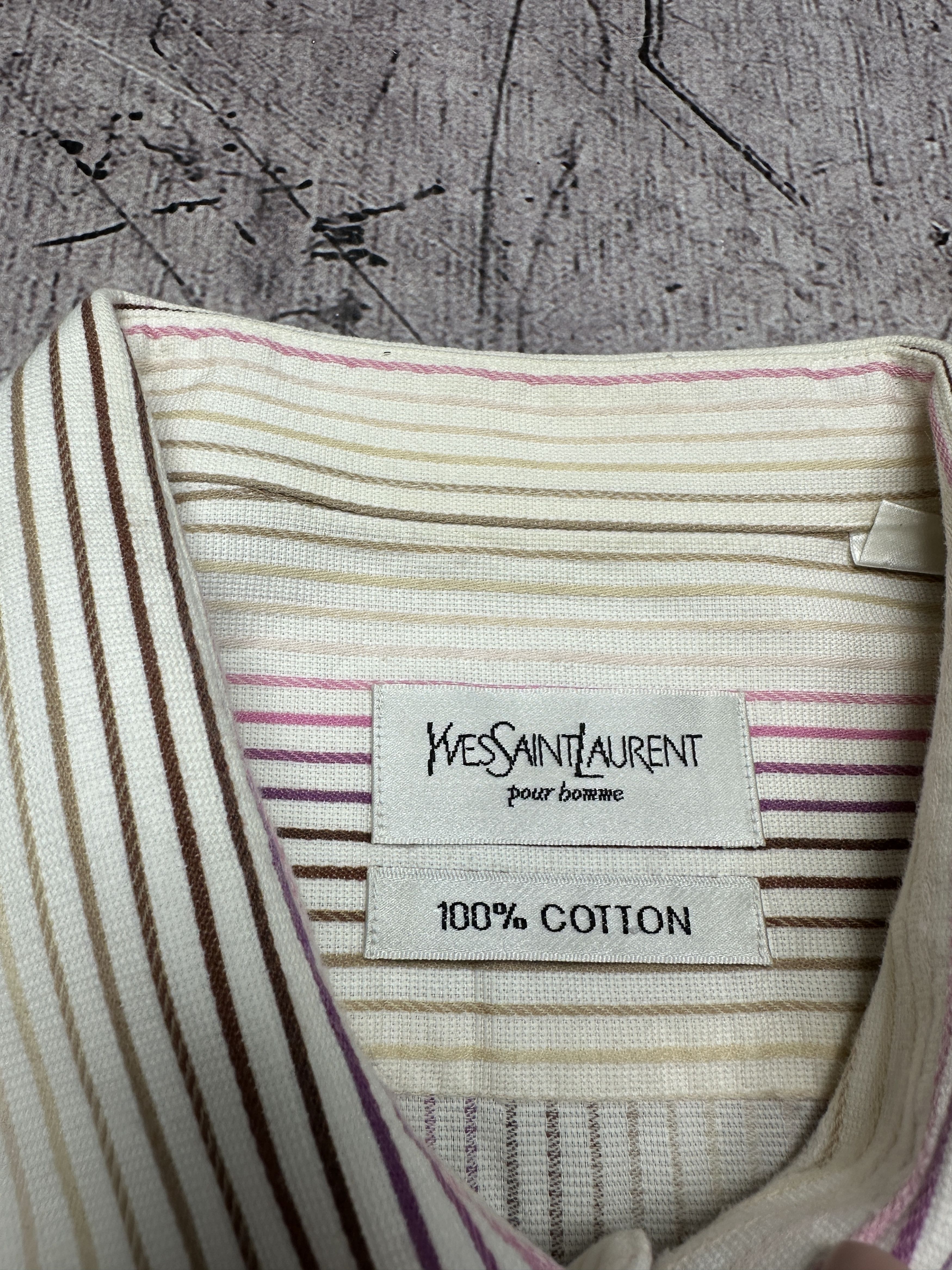 Other Yves Saint Laurent YSL Mens Short Sleeve Striped Shirt Size US XL / EU 56 / 4 - 3 Thumbnail