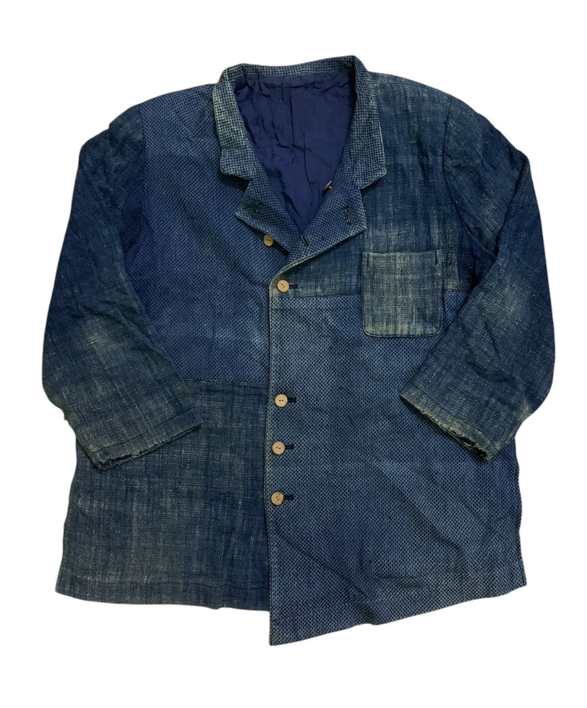 Indigo × Japanese Brand × Vintage Vintage Japanese Indigo Blue Patchwork Jacket Size US XL / EU 56 / 4 - 1 Thumbnail