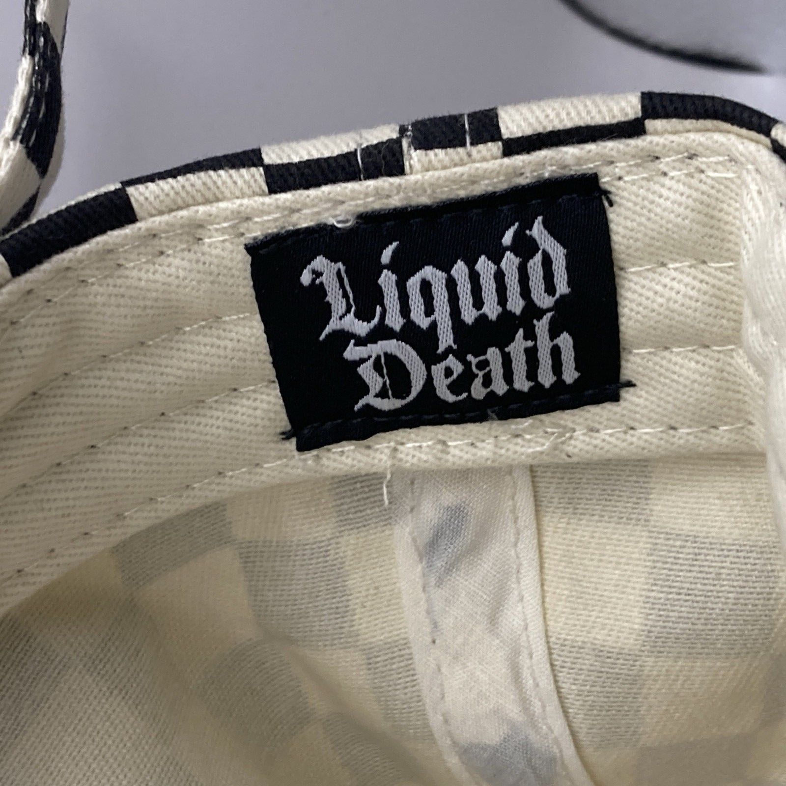 Other Liquid Death Checkered Hat OS Strap "Murder Your Thirst Cap" Size ONE SIZE - 7 Thumbnail