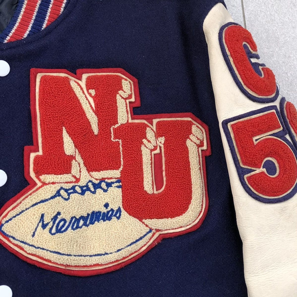 Vintage Vintage NU Basketball Latterman Wool Leather Varsity Jacket Size US M / EU 48-50 / 2 - 10 Thumbnail