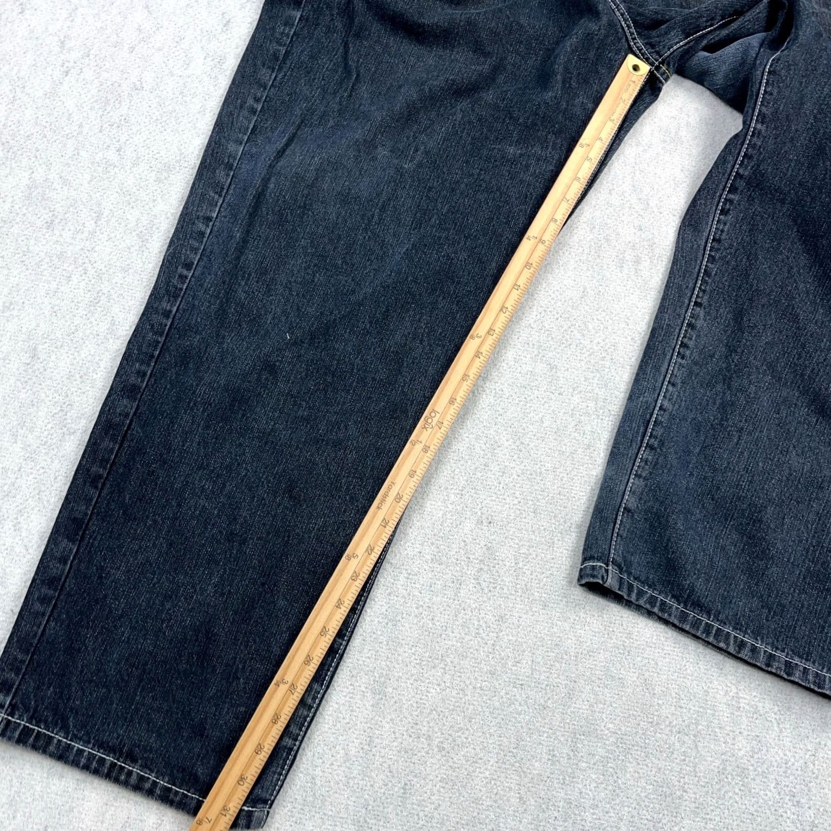 Fubu VINTAGE FUBU Jeans Men 42x31 Dark Blue Denim Straight Leg Baggy Hip Hop 90s | 42 | Blue | Jeans | Mens Size US 42 / EU 58 - 7 Thumbnail
