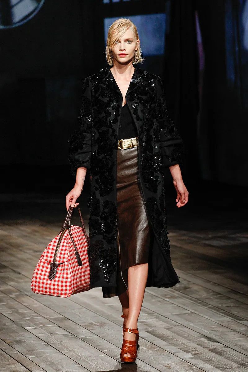 Prada F/W 2013 Prada Leather Skirt Runway Asymmetrical Maxi Long Size 27" / US 4 / IT 40 - 4 Thumbnail