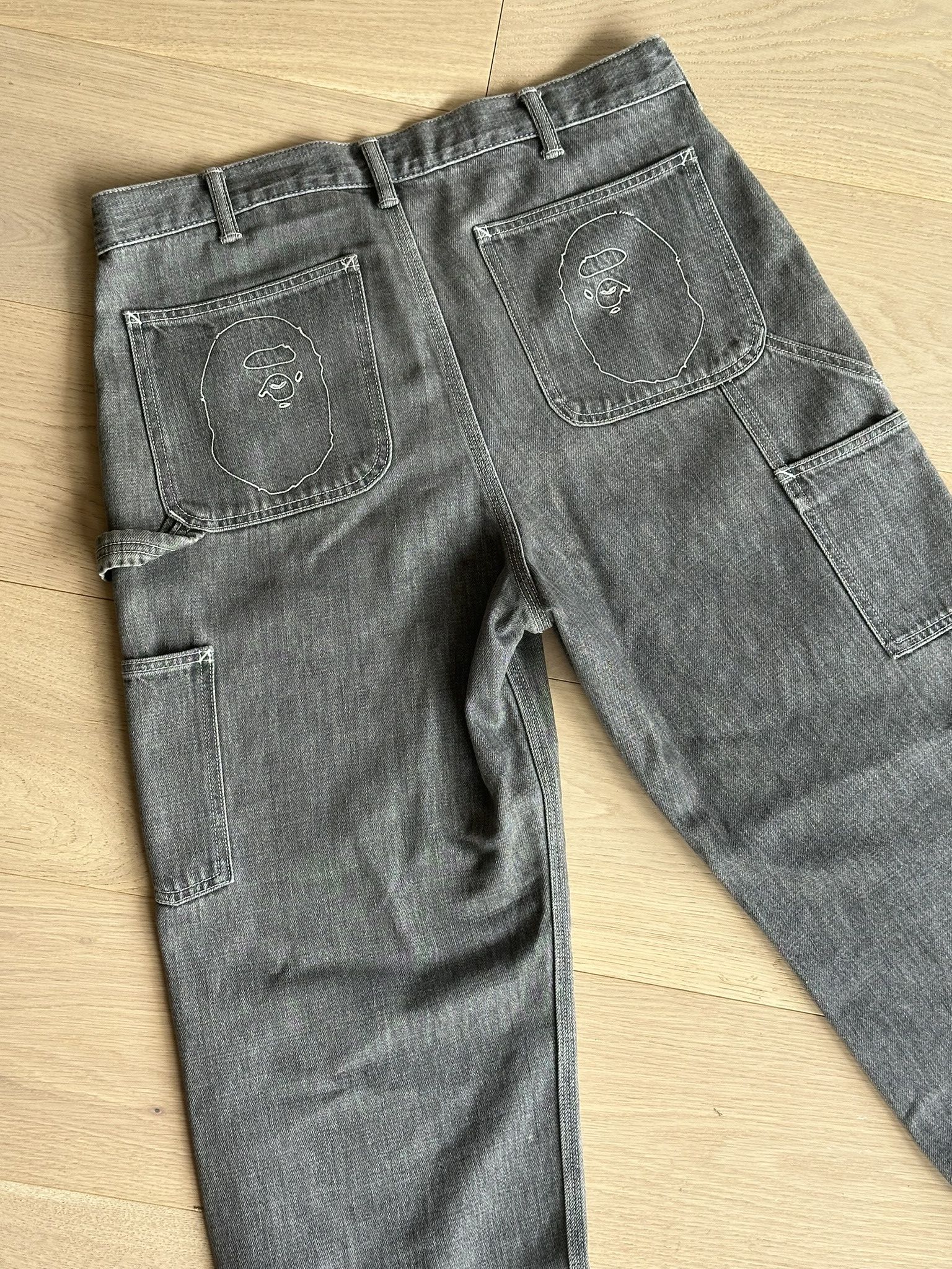 Bape Bape Painter Denim Pants (Gray/Black) Size US 28 / EU 44 - 3 Thumbnail