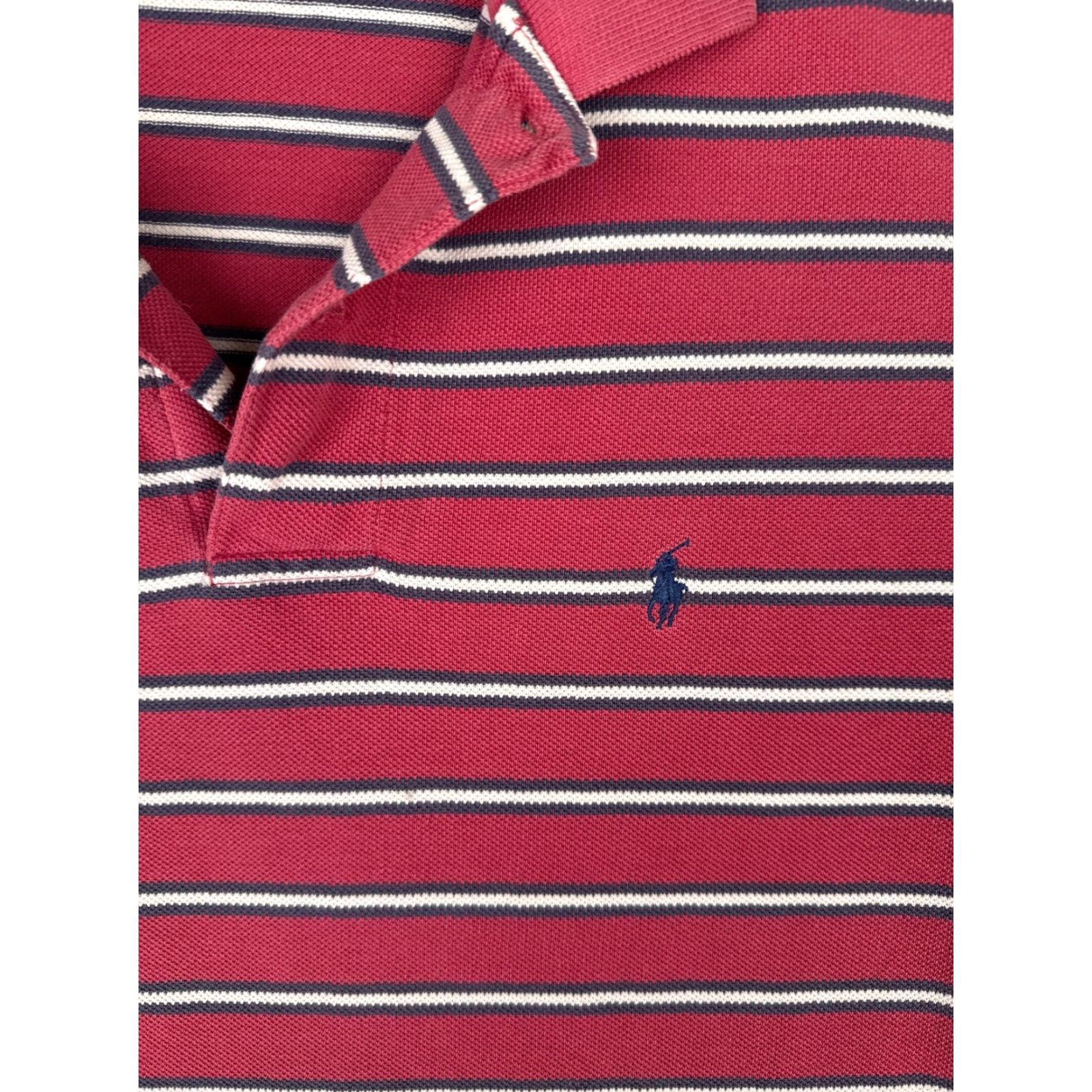 Ralph Lauren VINTAGE Ralph Lauren Polo Shirt Mens M Red Stripe USA Polo Shirt Short Sleeve 100% Cotton Size US M / EU 48-50 / 2 - 6 Thumbnail
