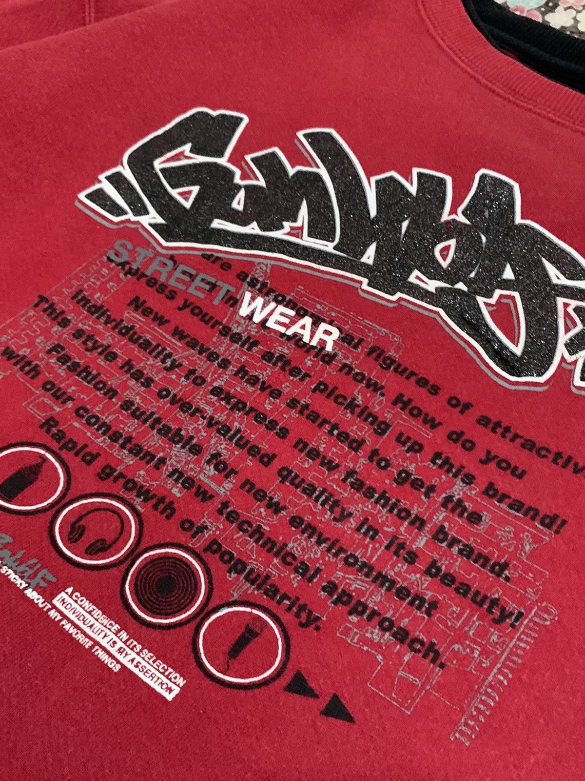 Japanese Brand Gun Wolf Glitter Printed Street Wear Sweatshirt Size US L / EU 52-54 / 3 - 8 Thumbnail