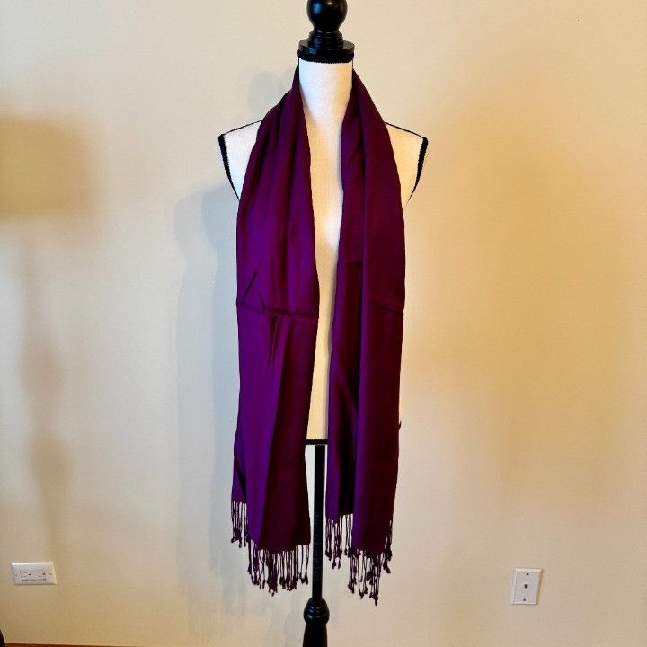 Jones New York Jones New York Women's Purple Pashmina Shawl Wrap Scarf 78x Size ONE SIZE - 2 Thumbnail