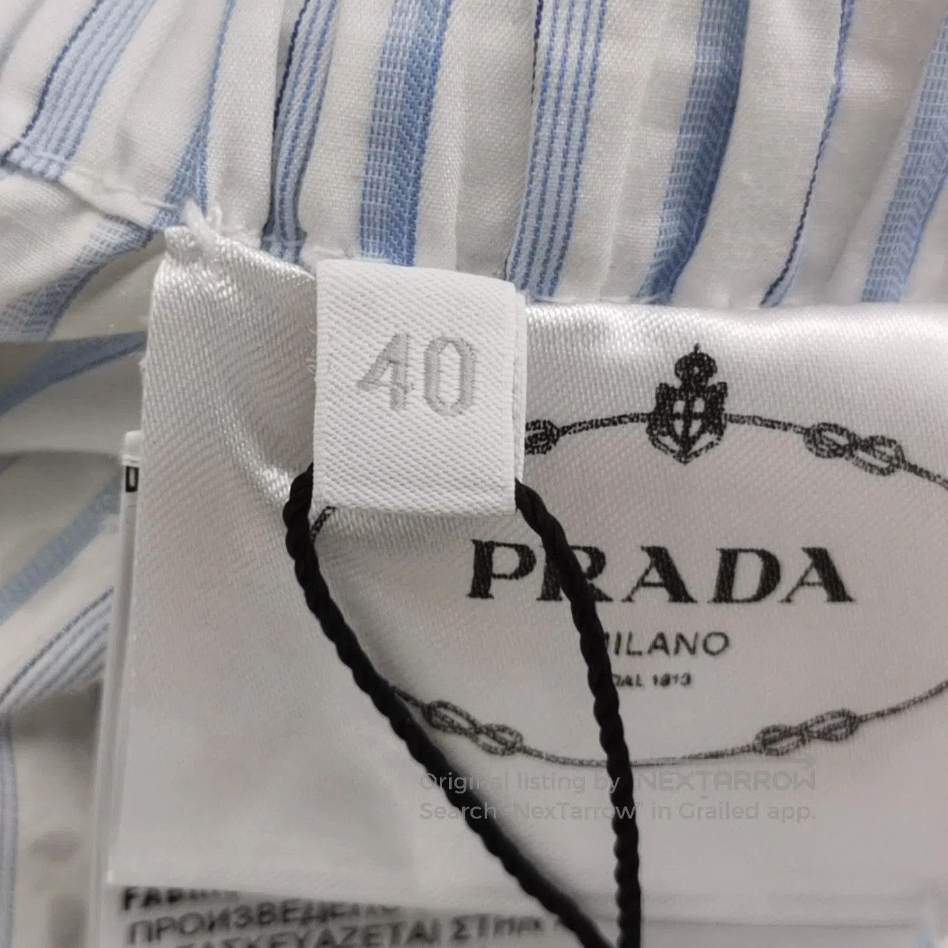 Prada Prada Logo Striped Cotton Shorts in Size 4. Size 39" - 5 Thumbnail
